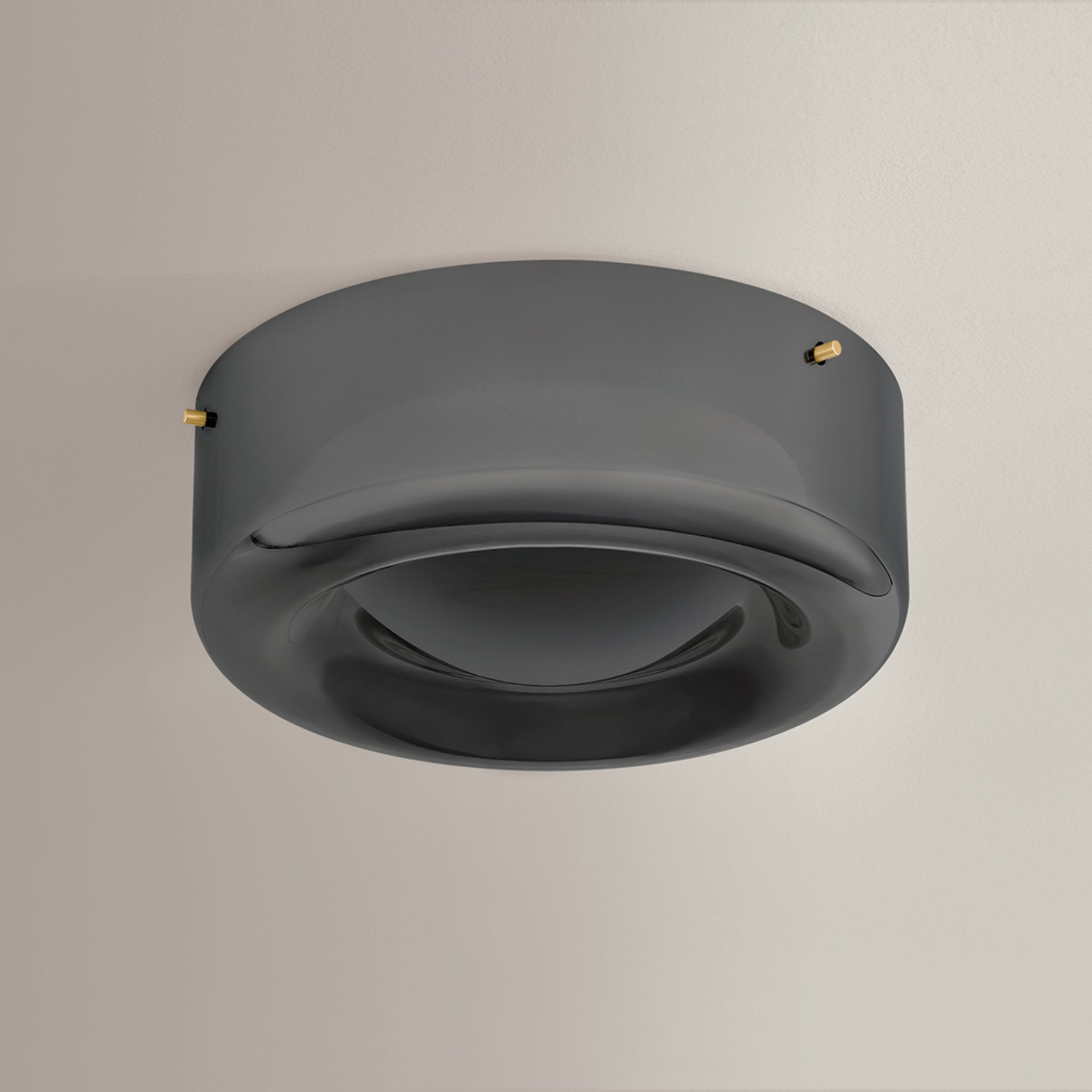 Eldred 1-Light Flush Mount in Aged Brass 15W x 5.75H