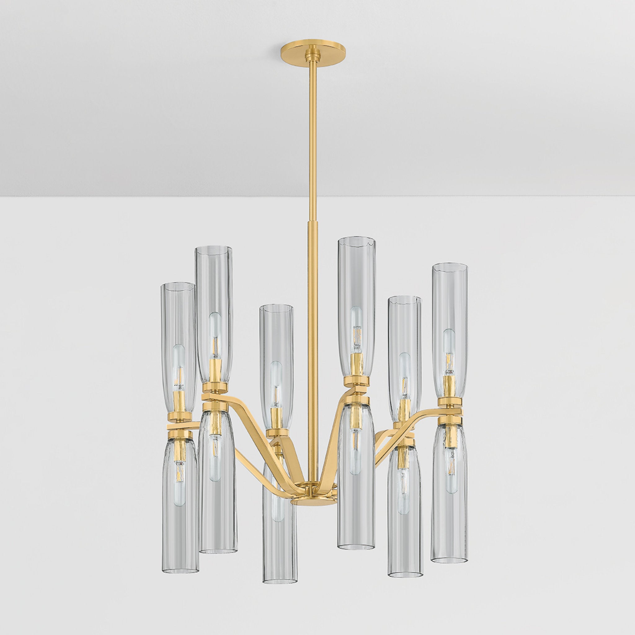 Harpswell 12-Light Chandelier in Aged Brass 25W x 28.25H