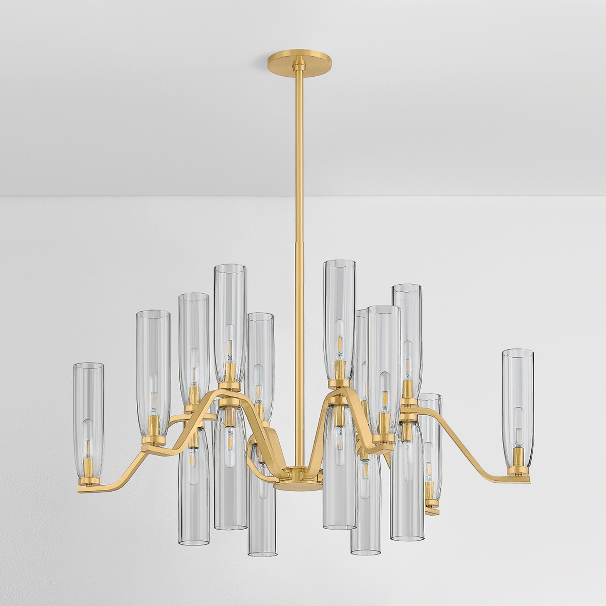 Harpswell 18-Light Chandelier in Aged Brass 43W x 28.25H