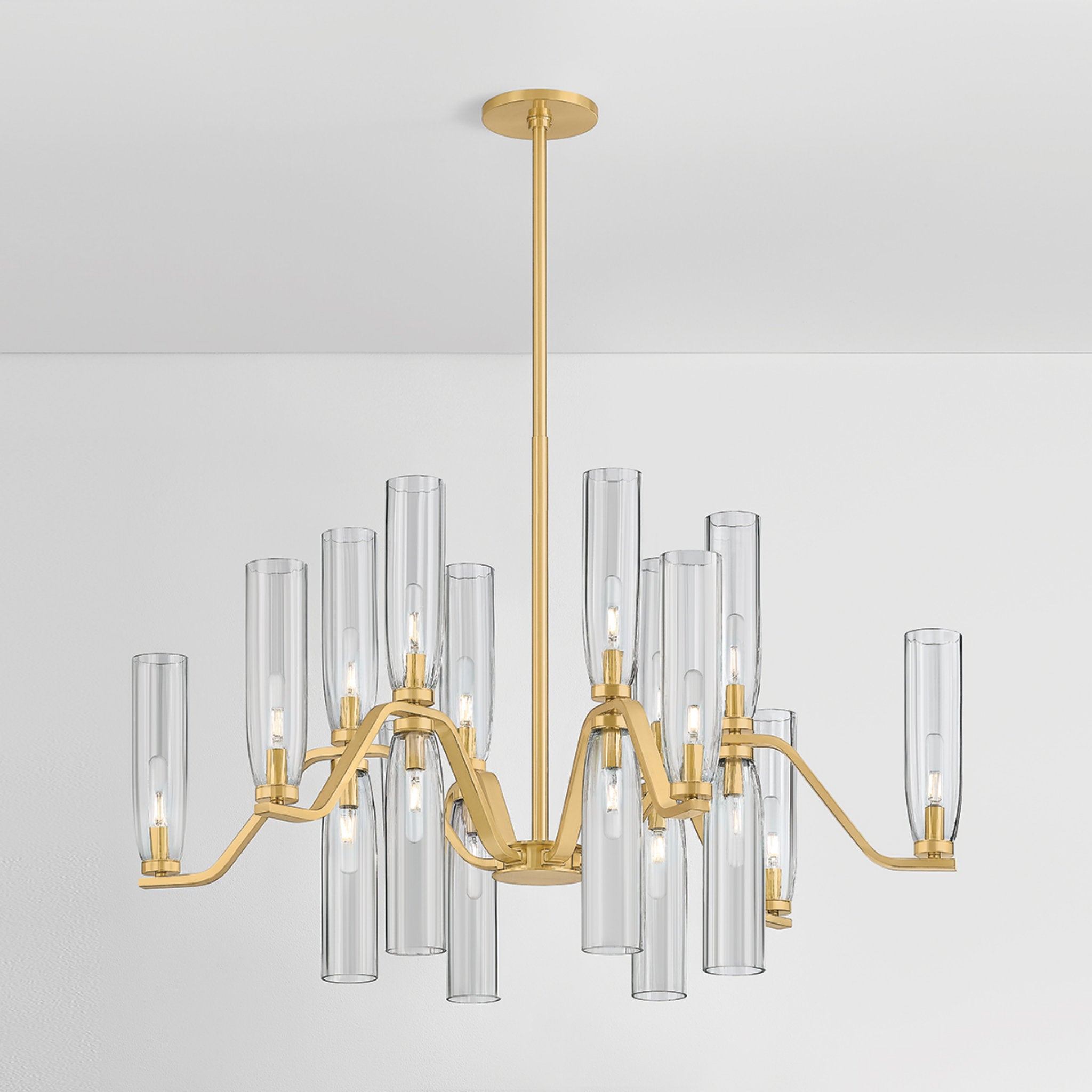 Harpswell 18-Light Chandelier in Aged Brass 43W x 28.25H