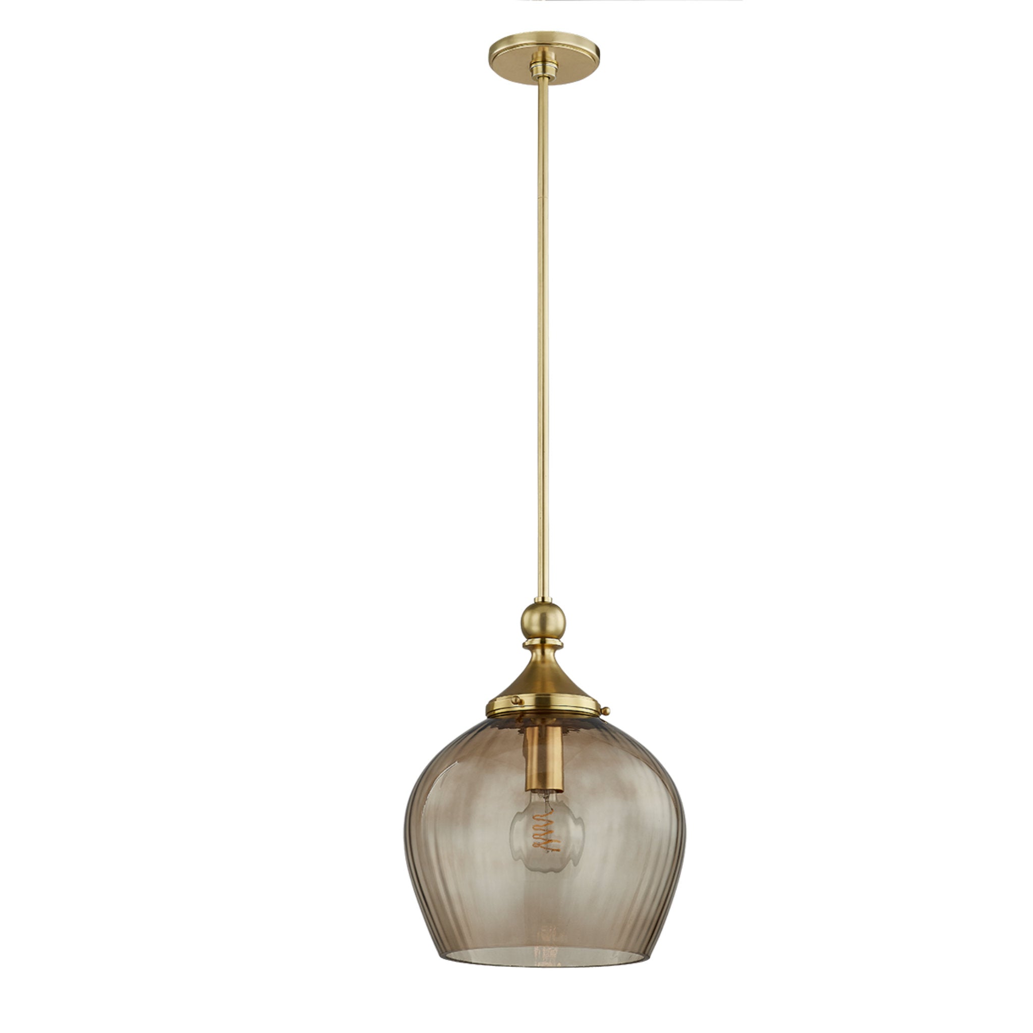 Chatton 1-Light Pendant in Aged Brass 12W x 15.5H