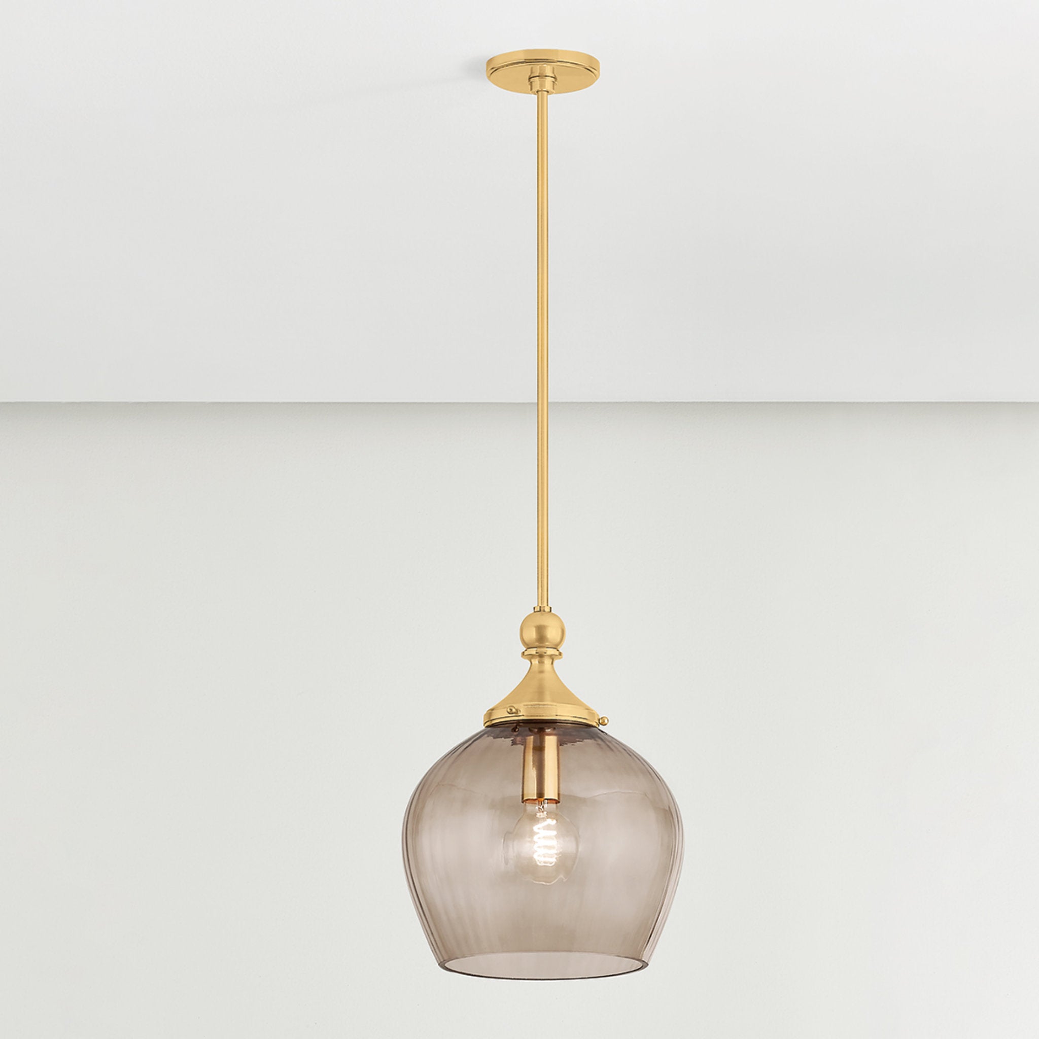Chatton 1-Light Pendant in Aged Brass 12W x 15.5H