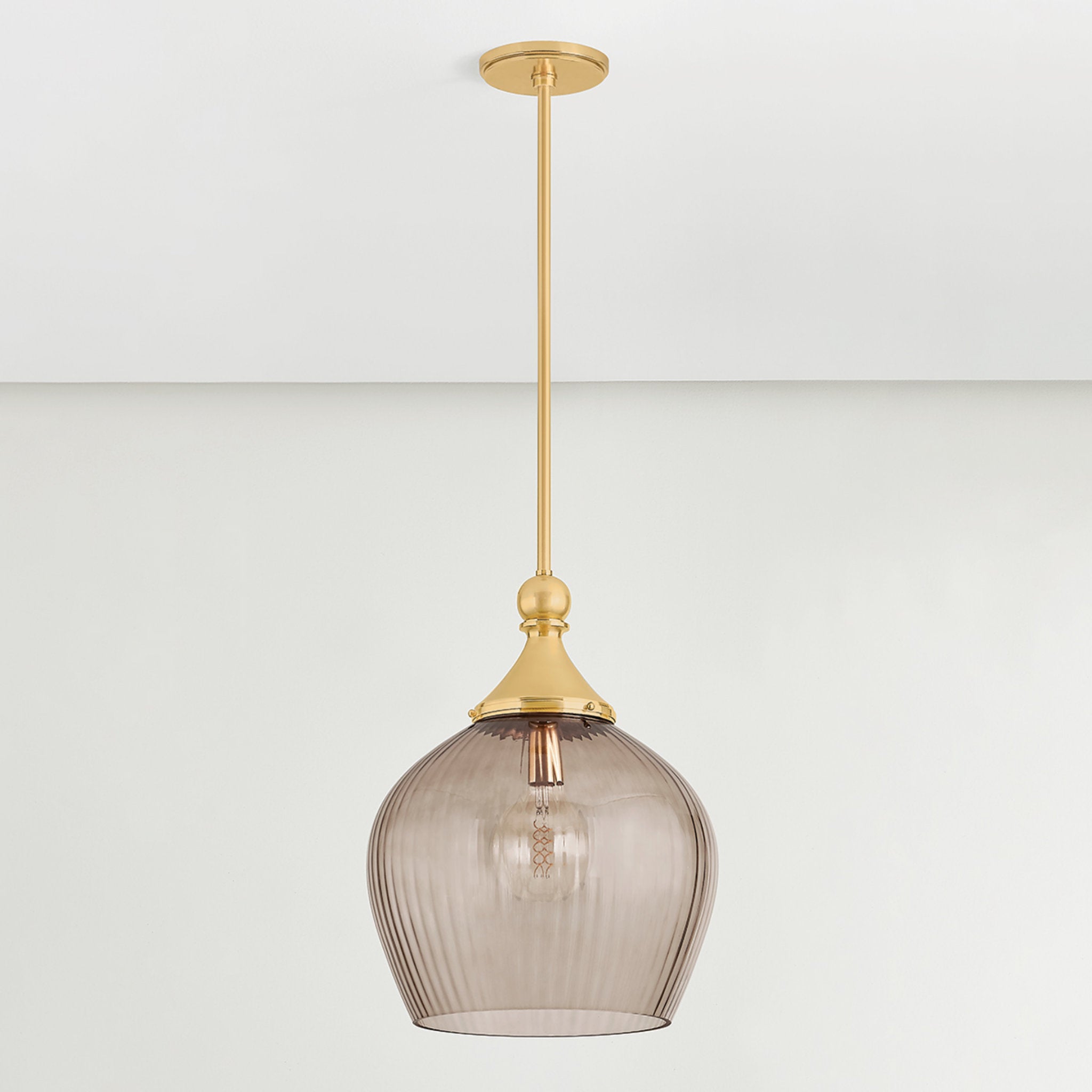 Chatton 1-Light Pendant in Aged Brass 16.5W x 21.5H