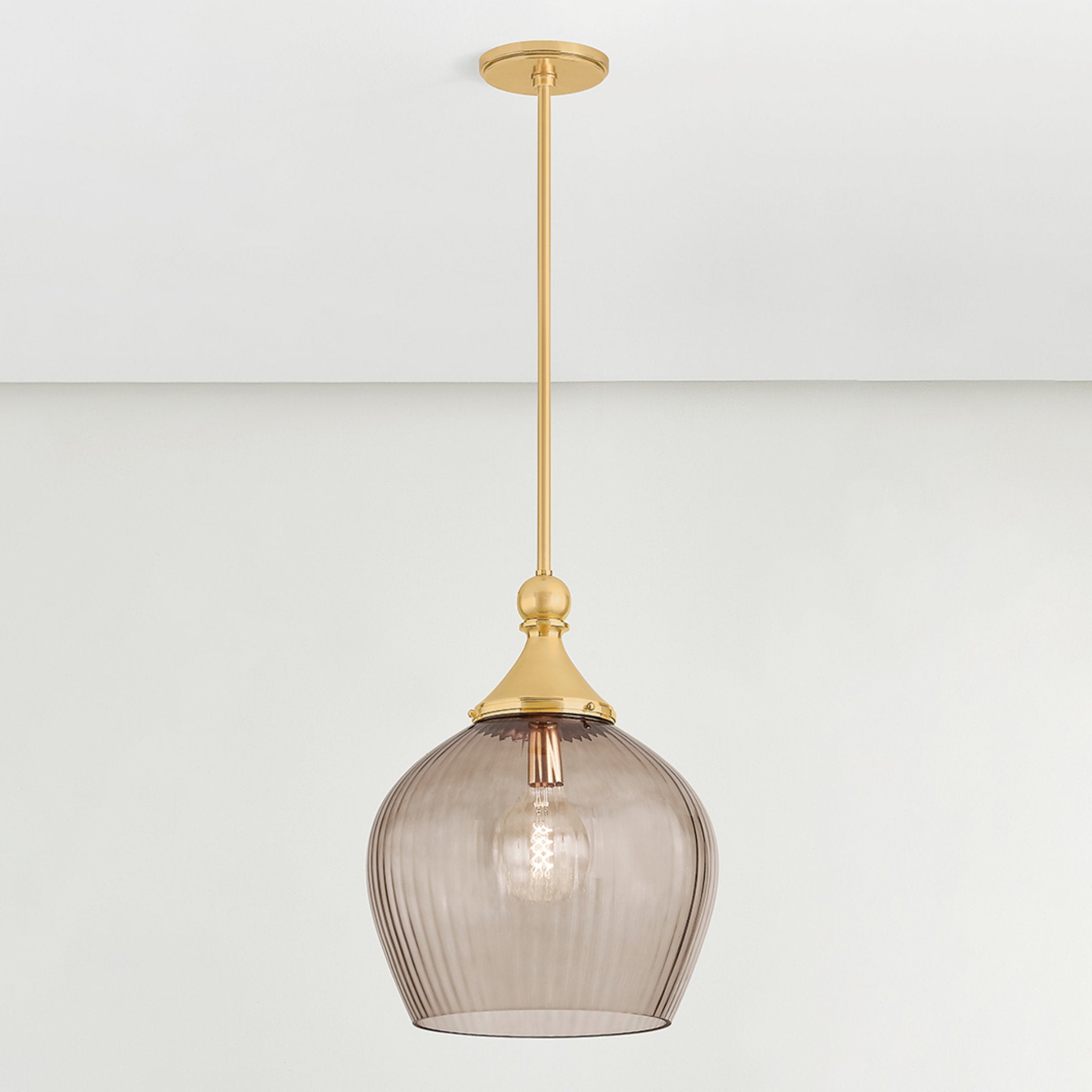 Chatton 1-Light Pendant in Aged Brass 16.5W x 21.5H