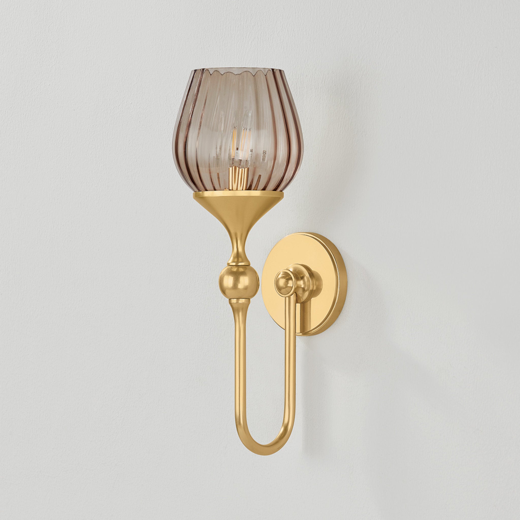 Chatton 1-Light Wall Sconce in Aged Brass 5.75W x 17H