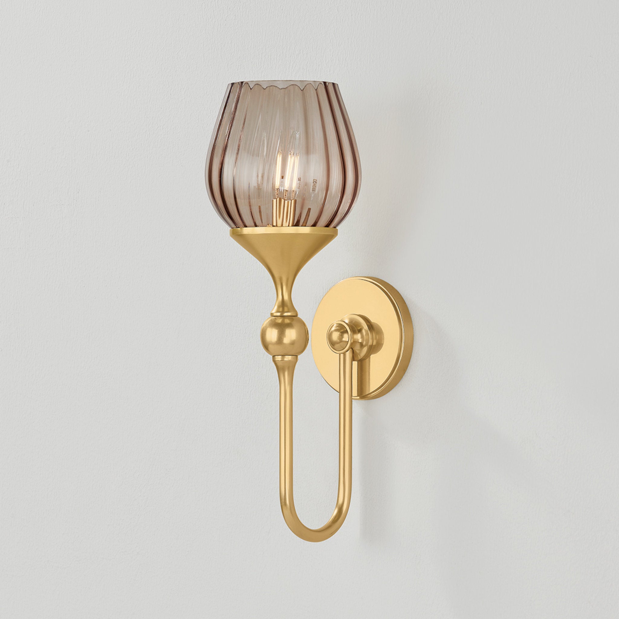 Chatton 1-Light Wall Sconce in Aged Brass 5.75W x 17H