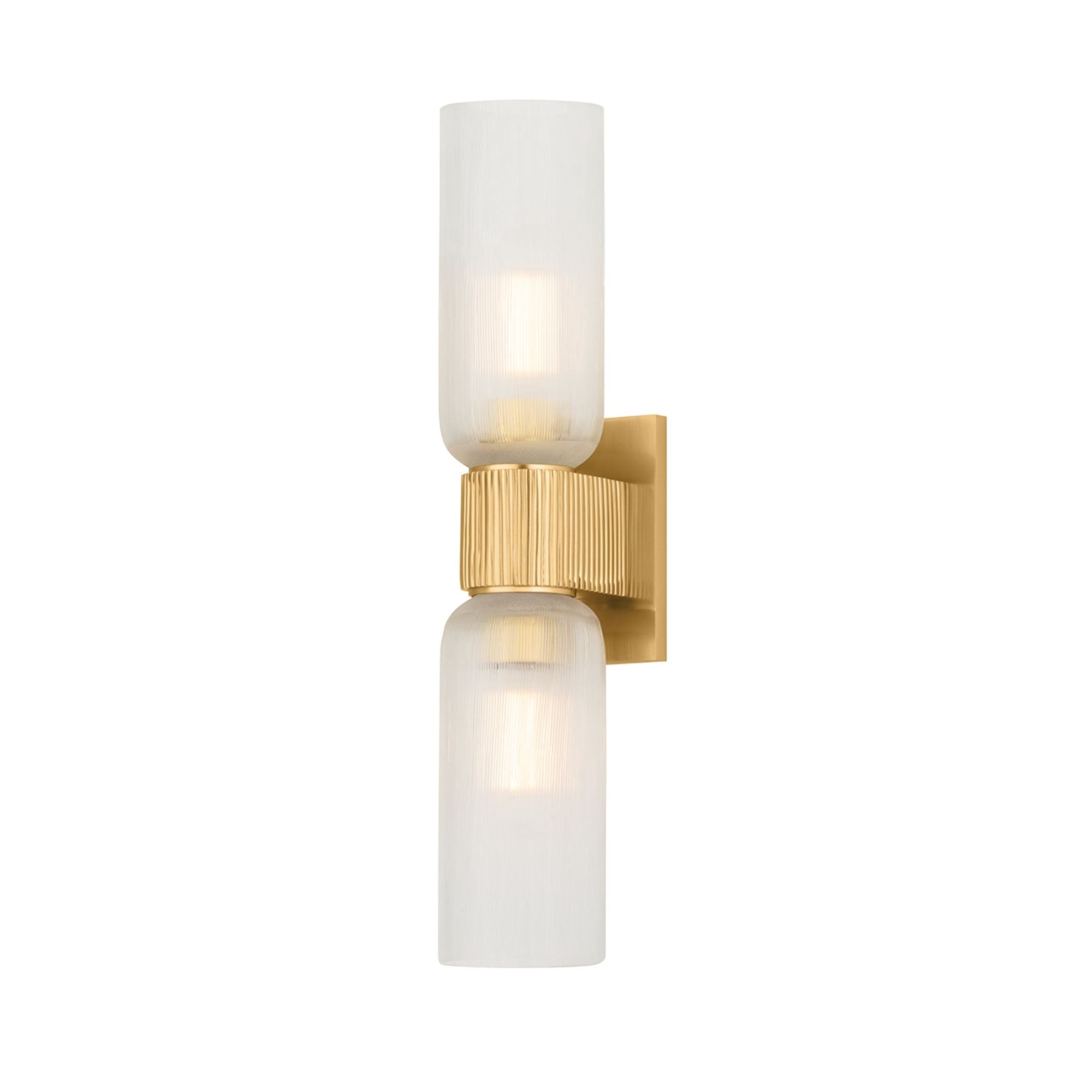 Irondale 2-Light Wall Sconce in Aged Brass 4.25W x 20.25H