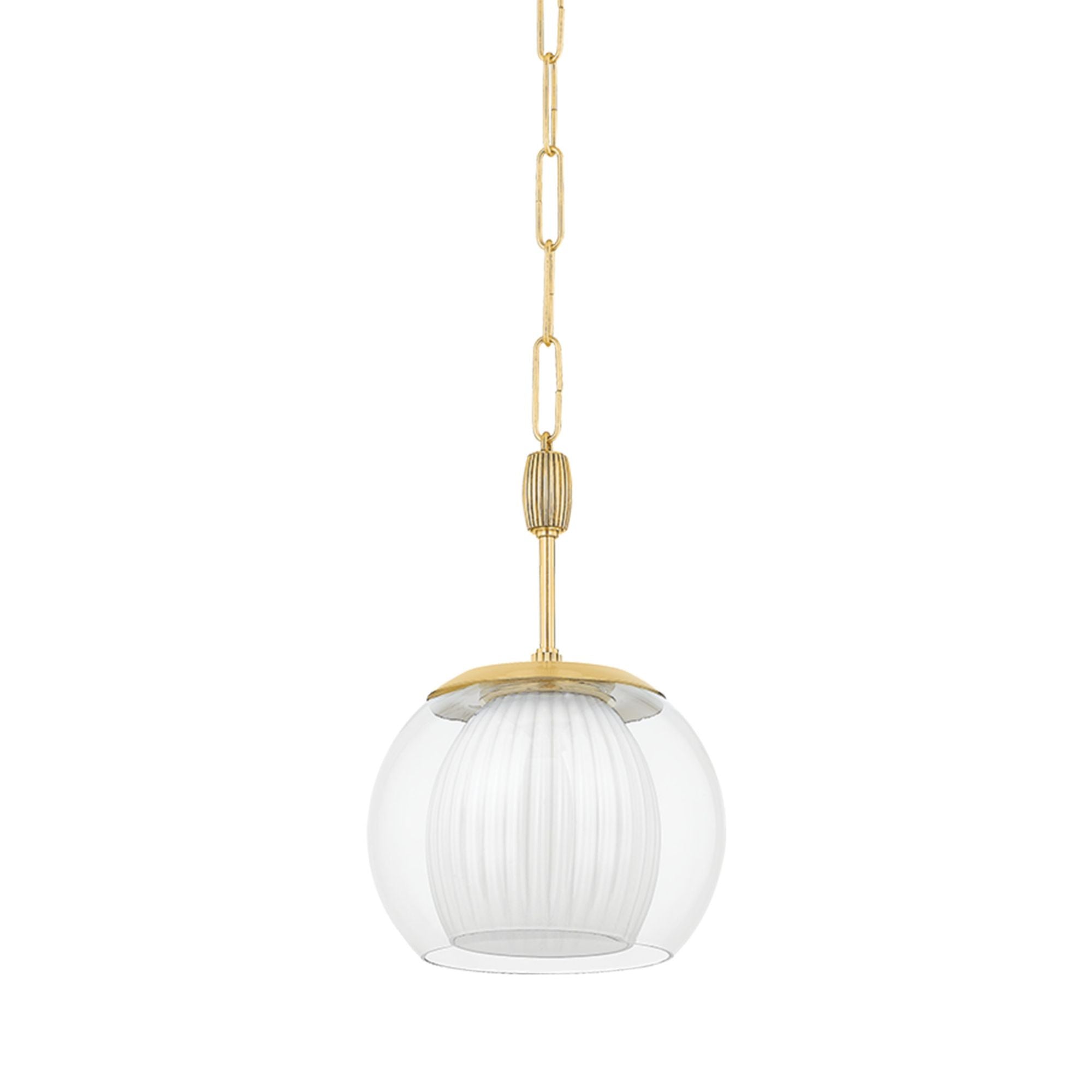 Clementon 1-Light Pendant in Aged Brass 11W x 16.75H