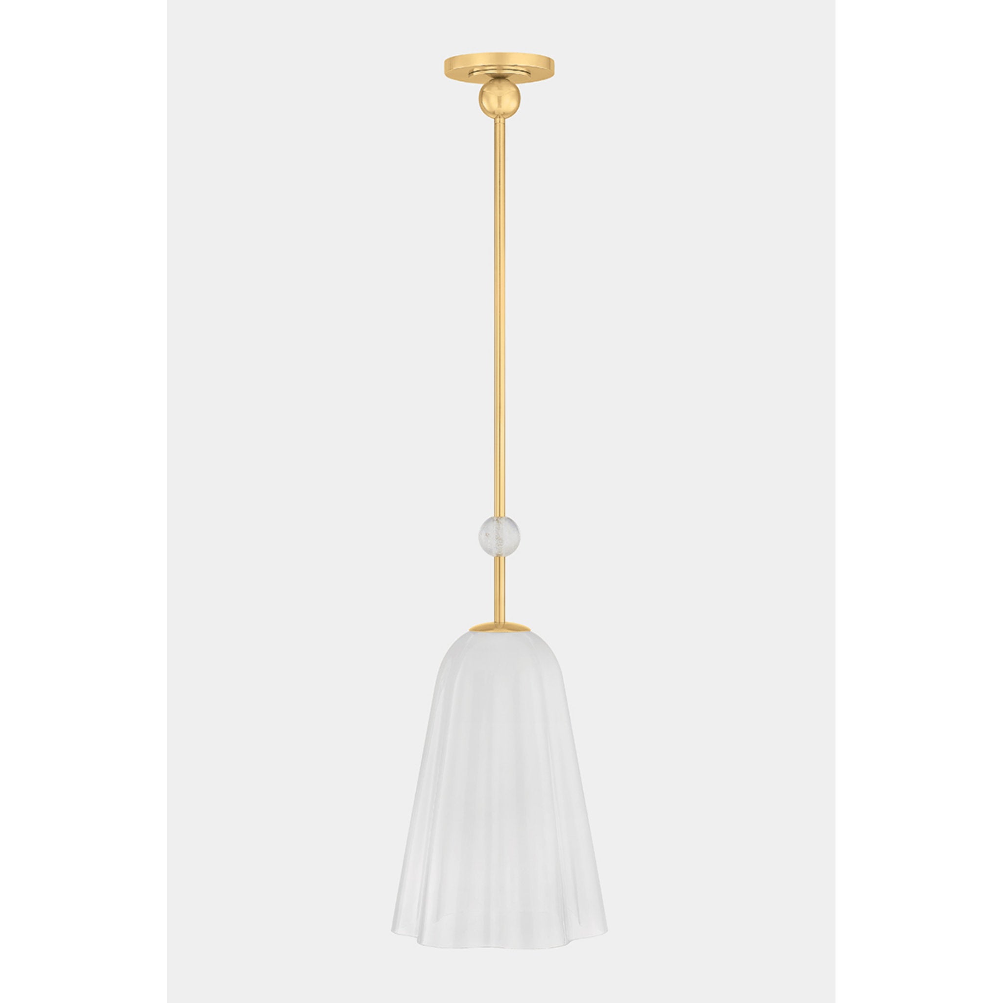 Cambria Heights 1-Light Pendant in Aged Brass 10.25W x 19.5H