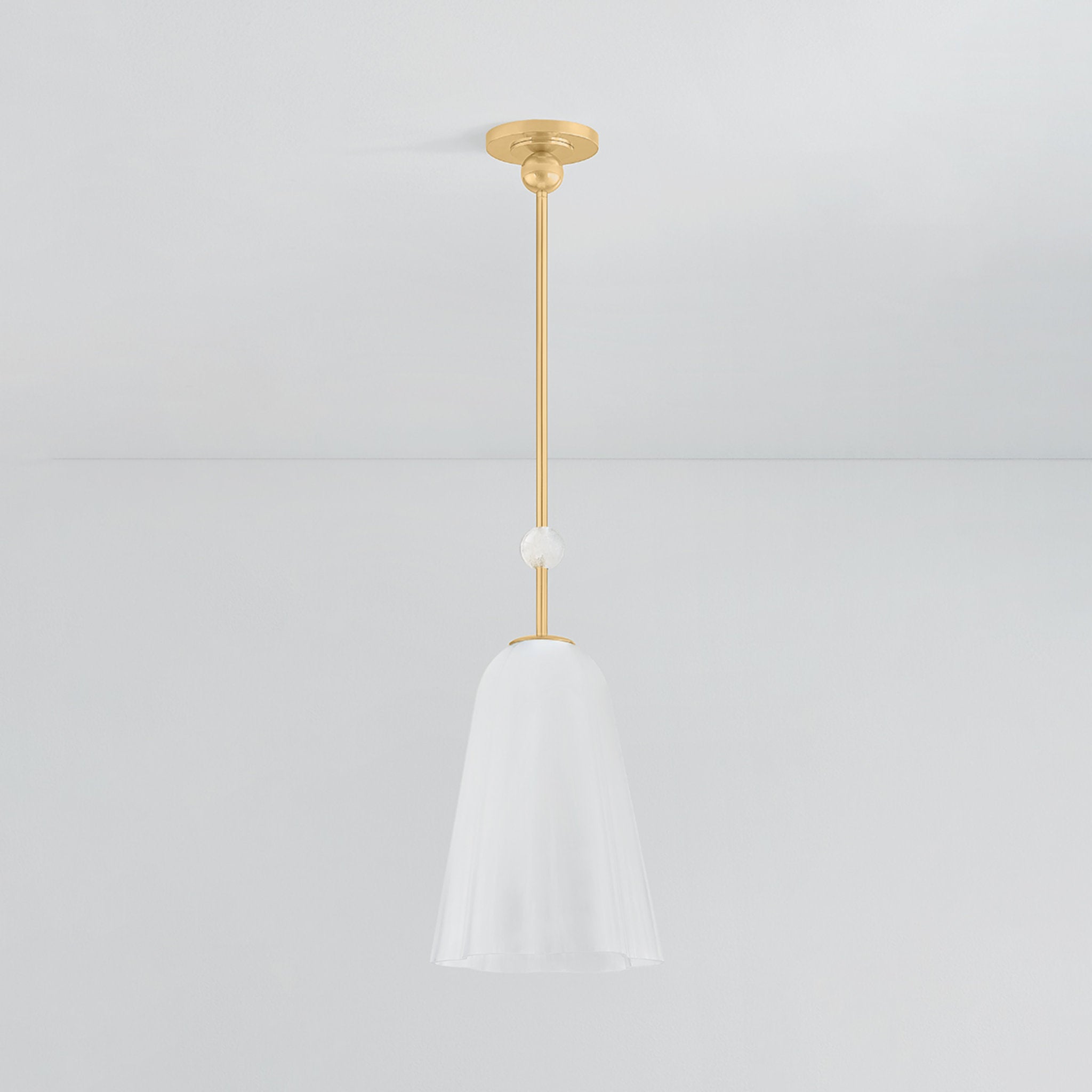 Cambria Heights 1-Light Pendant in Aged Brass 10.25W x 19.5H