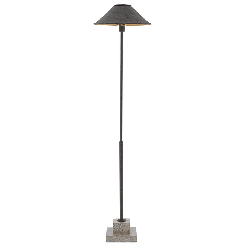 Fudo Black Floor Lamp - Molé Black/Contemporary Gold Leaf/Polished Concrete