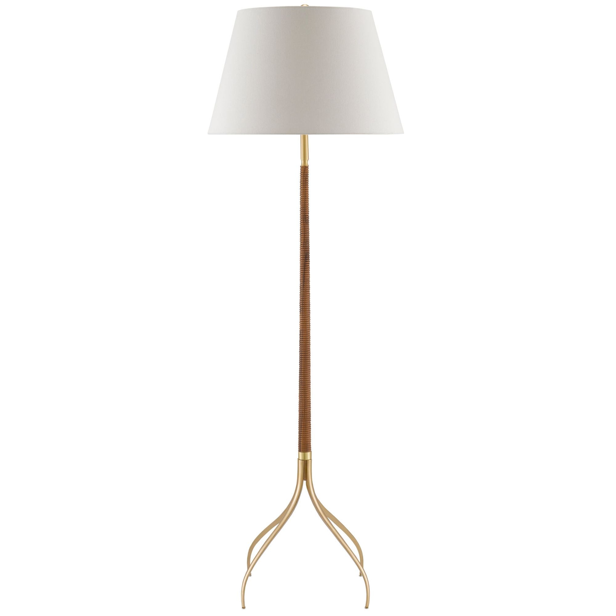 Circus Brass Floor Lamp - Natural/Wood/Brushed Brass