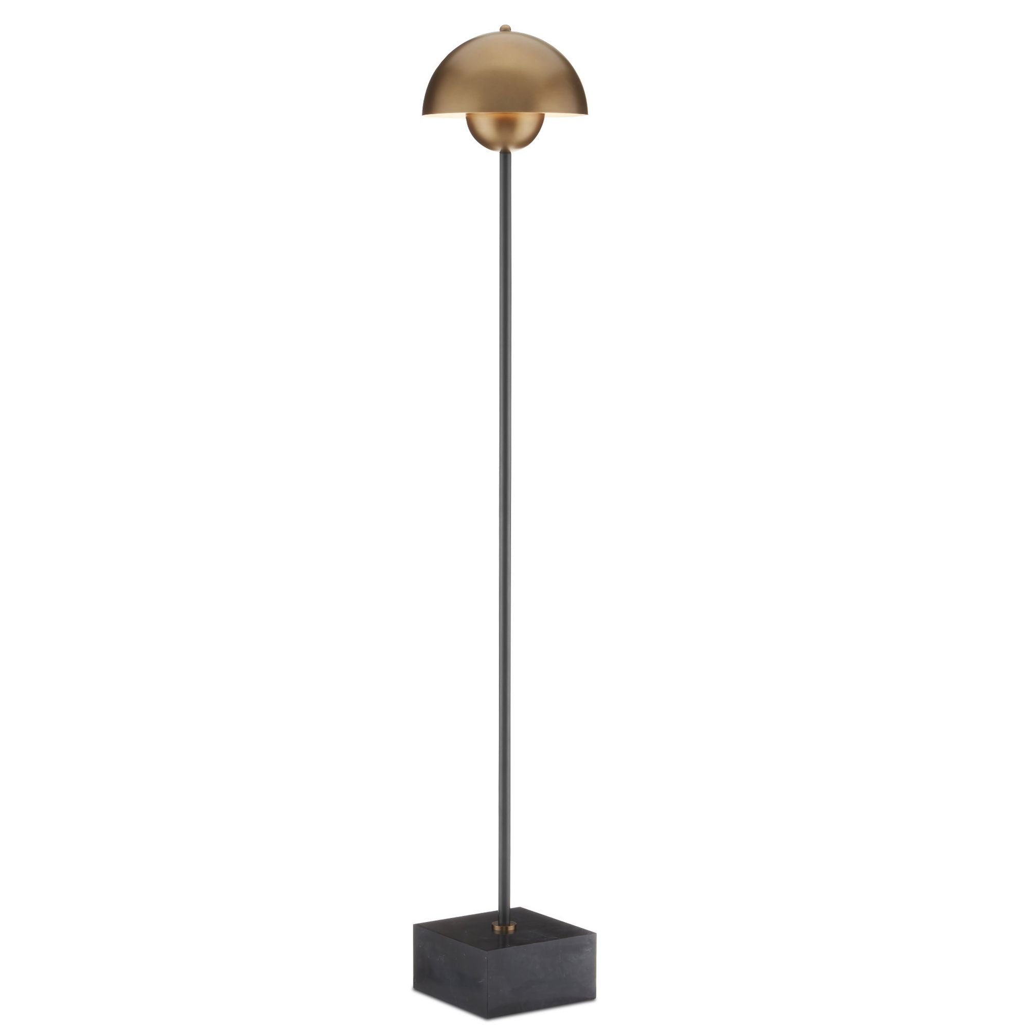 La Rue Brass Floor Lamp - Brushed Brass/Black