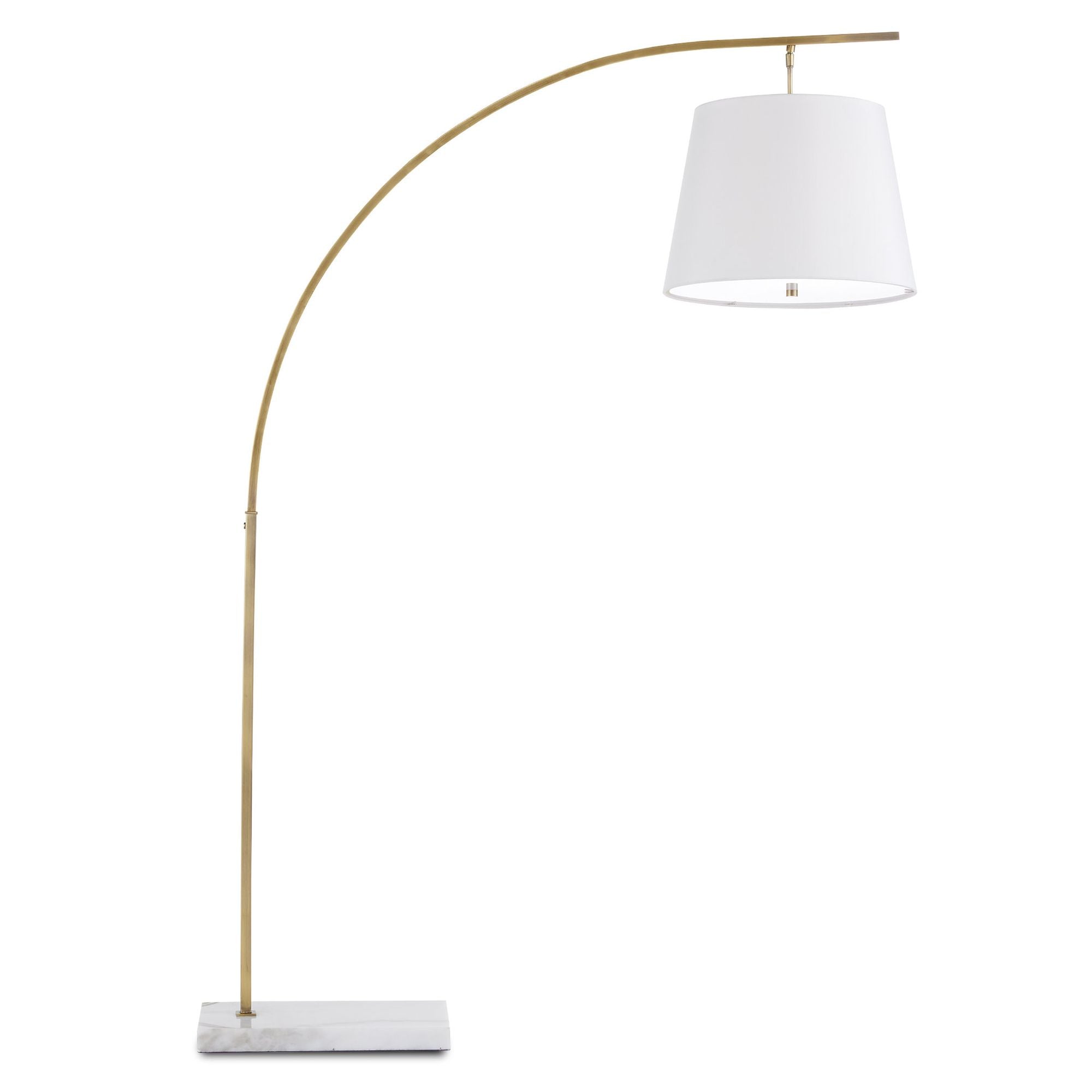 Cloister Medium Brass Floor Lamp - Antique Brass/White