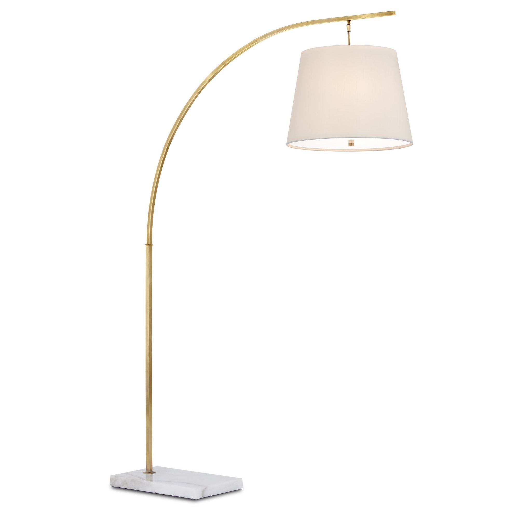 Cloister Medium Brass Floor Lamp - Antique Brass/White