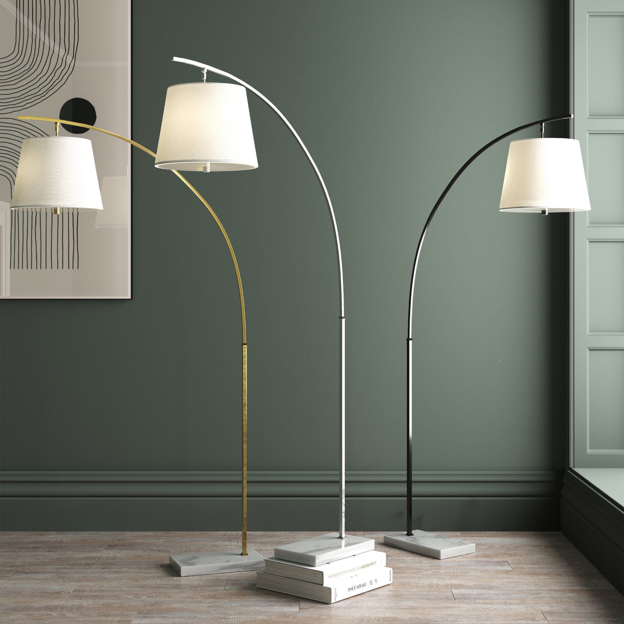 Cloister Medium Bronze Floor Lamp - Oil Rubbed Bronze/White