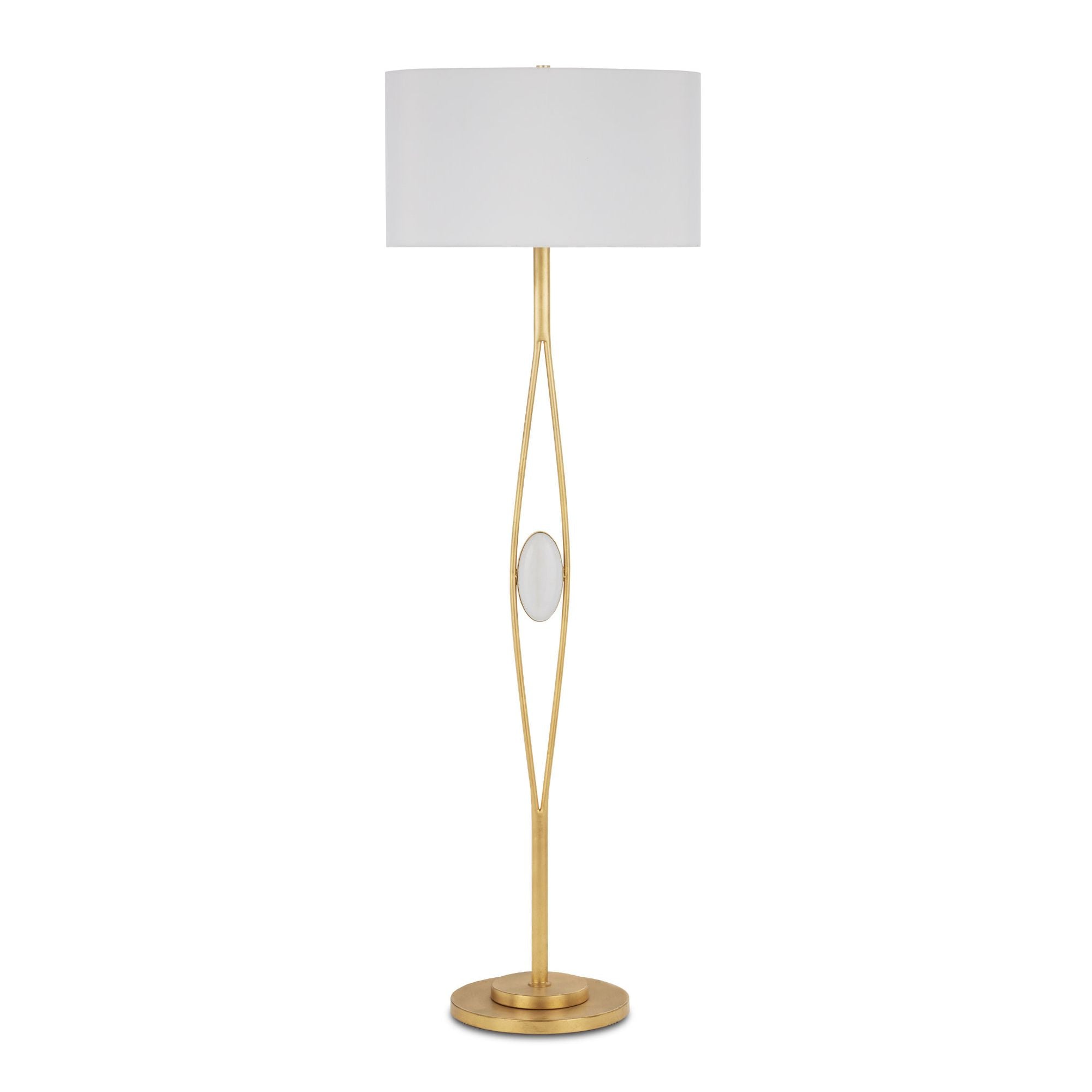 Marlene Gold Floor Lamp - Gold Leaf/White