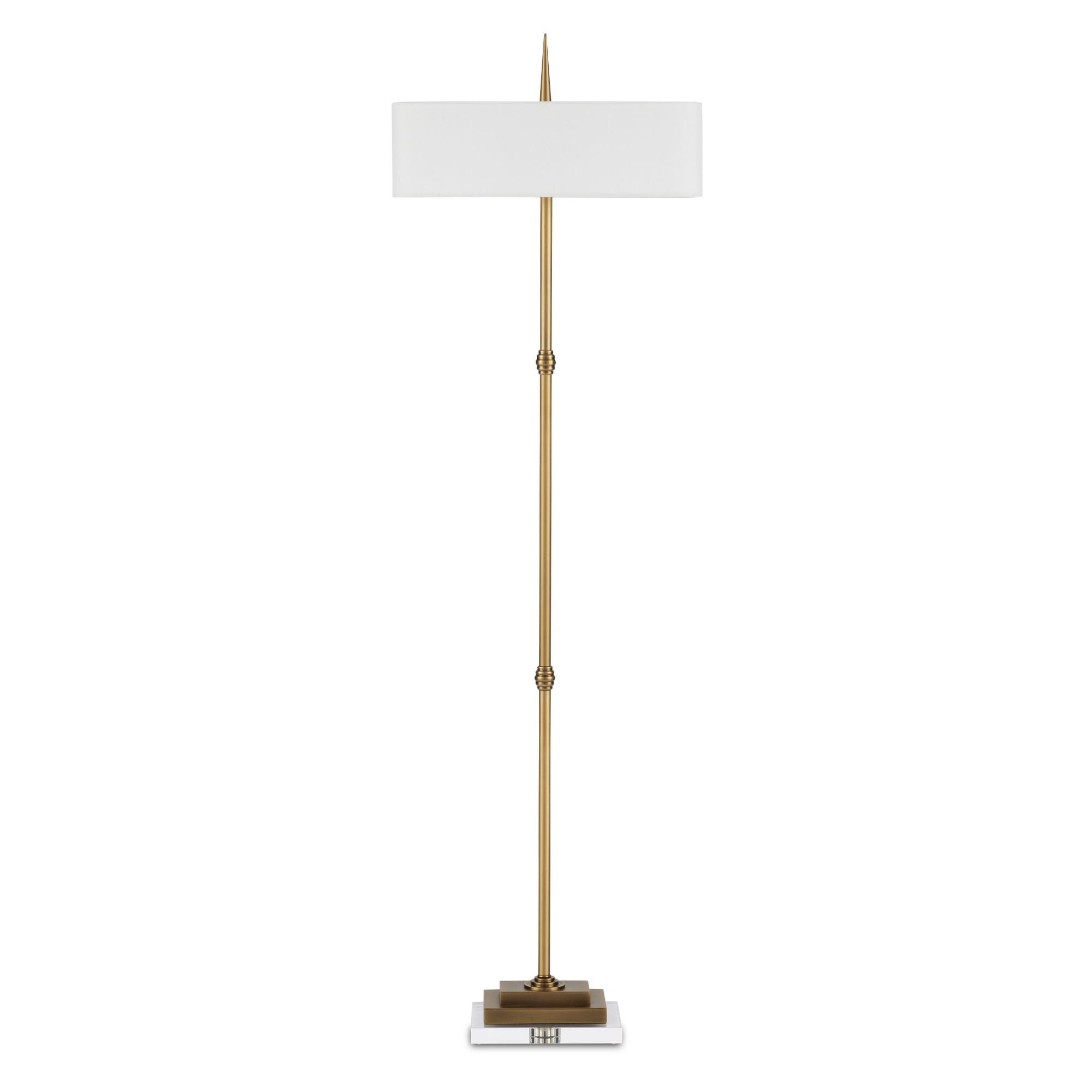 Caldwell Brass Floor Lamp - Antique Brass/Clear