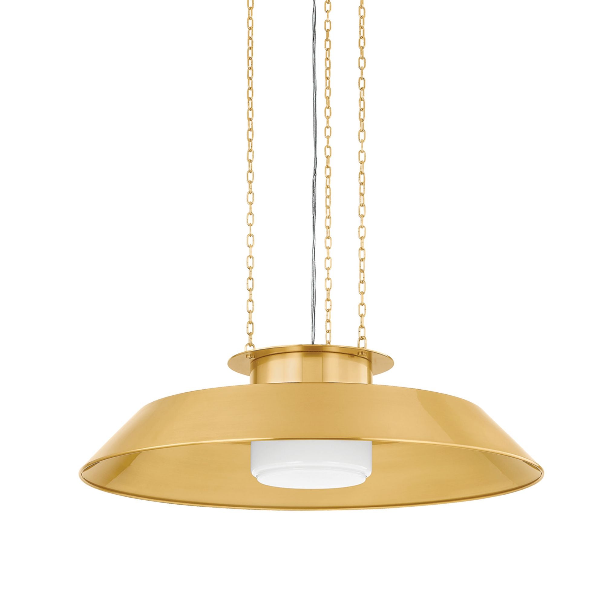 Woodrow 1-Light Pendant in Aged Brass 32W x 9.25H