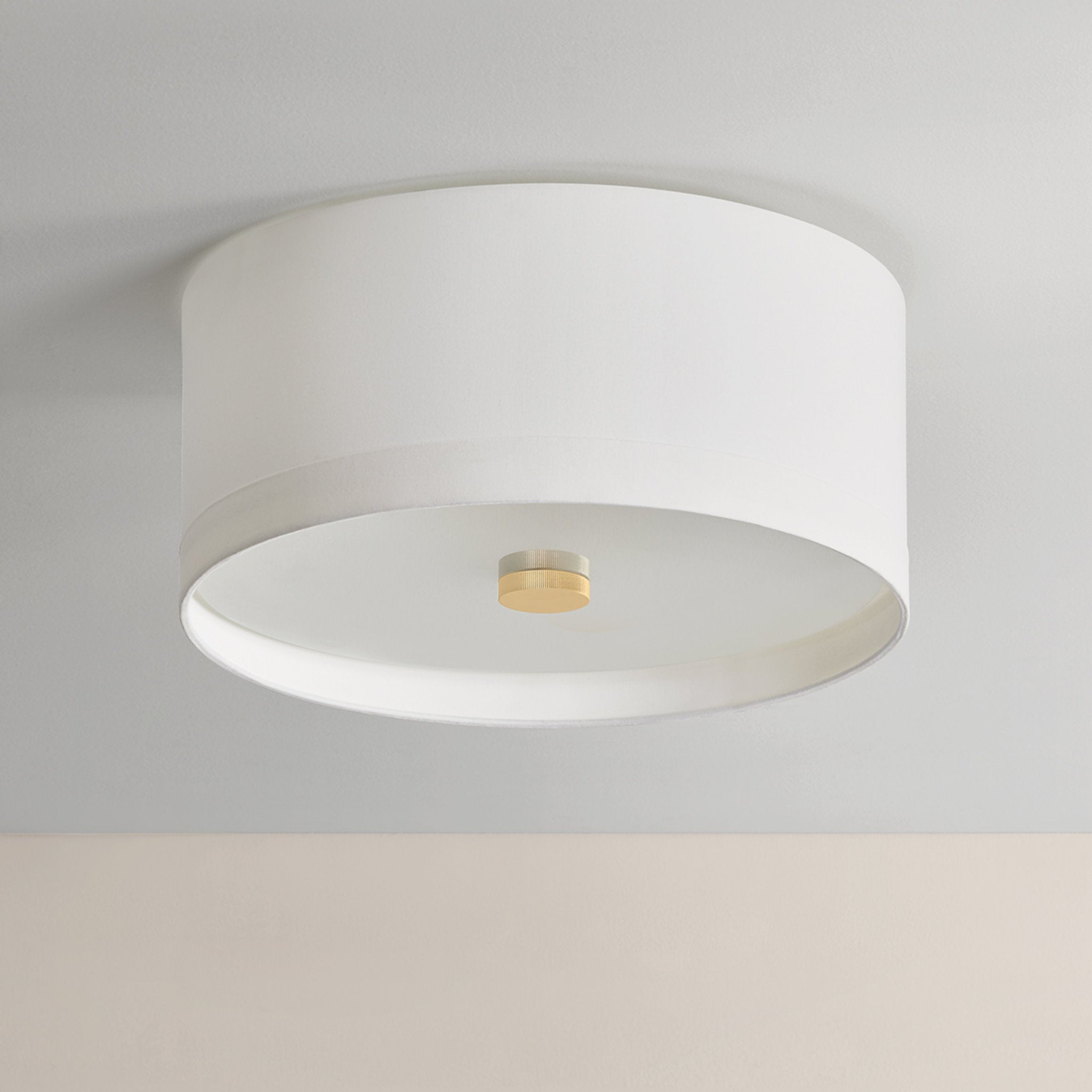 Ashland 4-Light Flush Mount in Aged Brass 22W x 10.25H