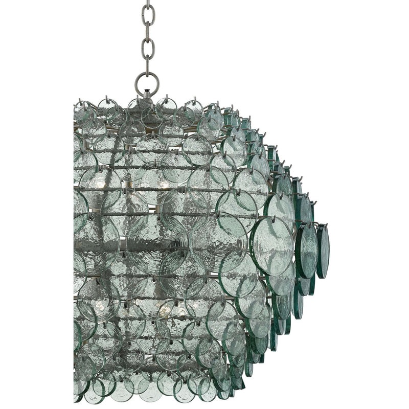 Braithwell Recycled Glass Chandelier - Painted Silver Granello