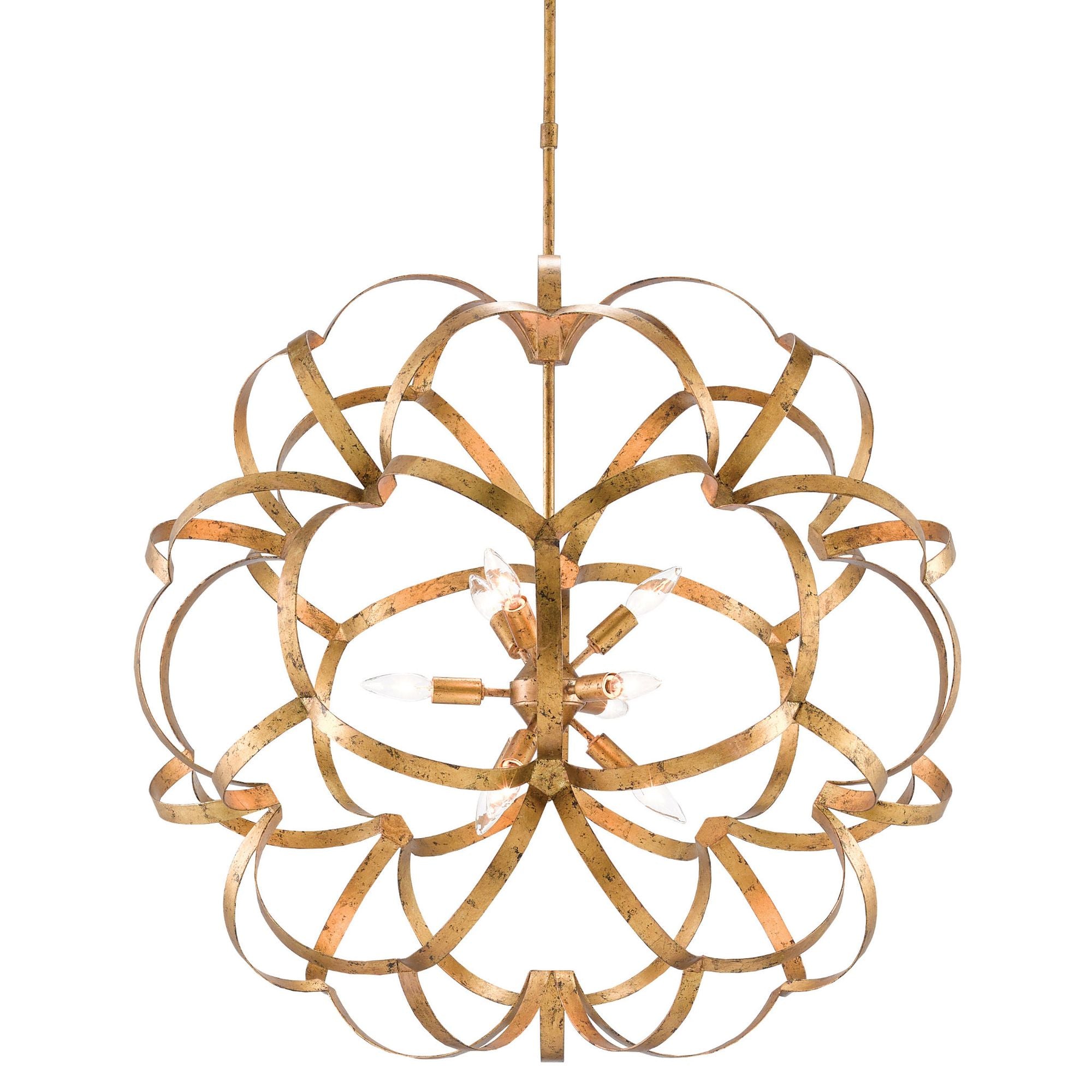Sappho Gold Orb Chandelier - New Gold Leaf