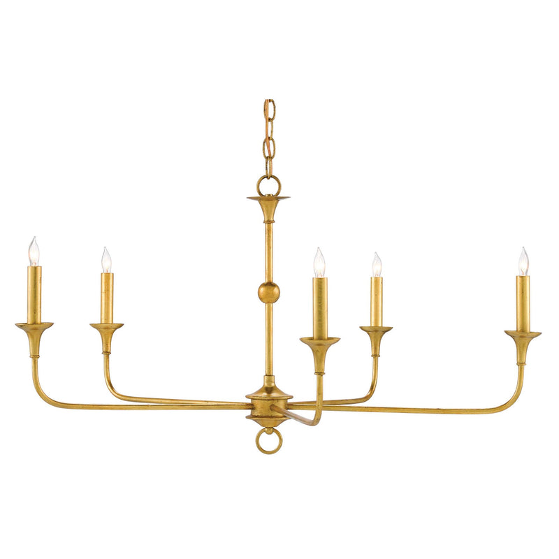 Nottaway Small Gold Chandelier - Contemporary Gold Leaf