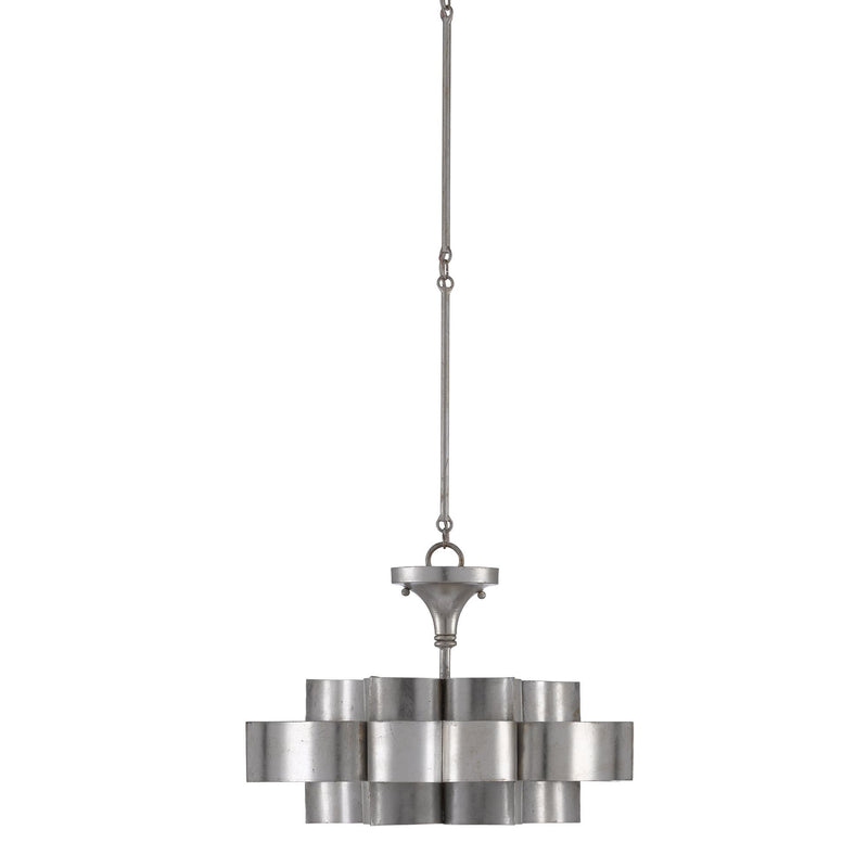 Grand Lotus Small Sliver Chandelier - Contemporary Silver Leaf
