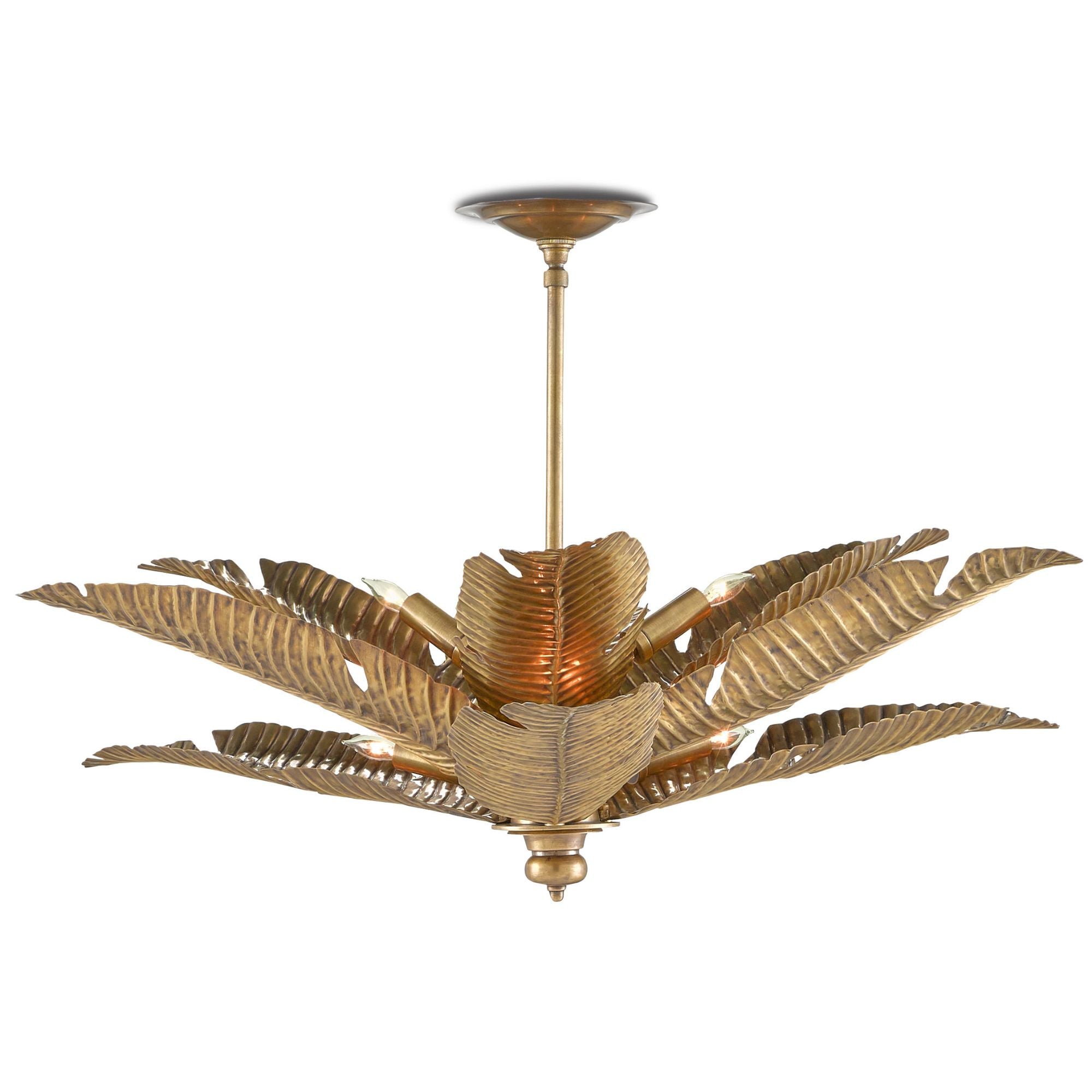 Tropical Gold Semi-Flush Mount - Vintage Brass