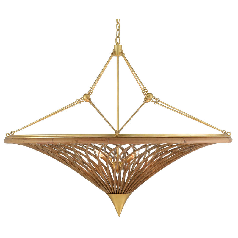 Gaborone Rattan Chandelier - Natural/Contemporary Gold Leaf