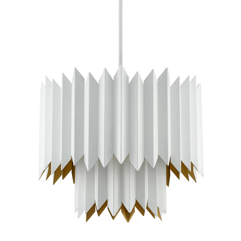 Syrie White Chandelier - Sugar White/Painted Contemporary Gold