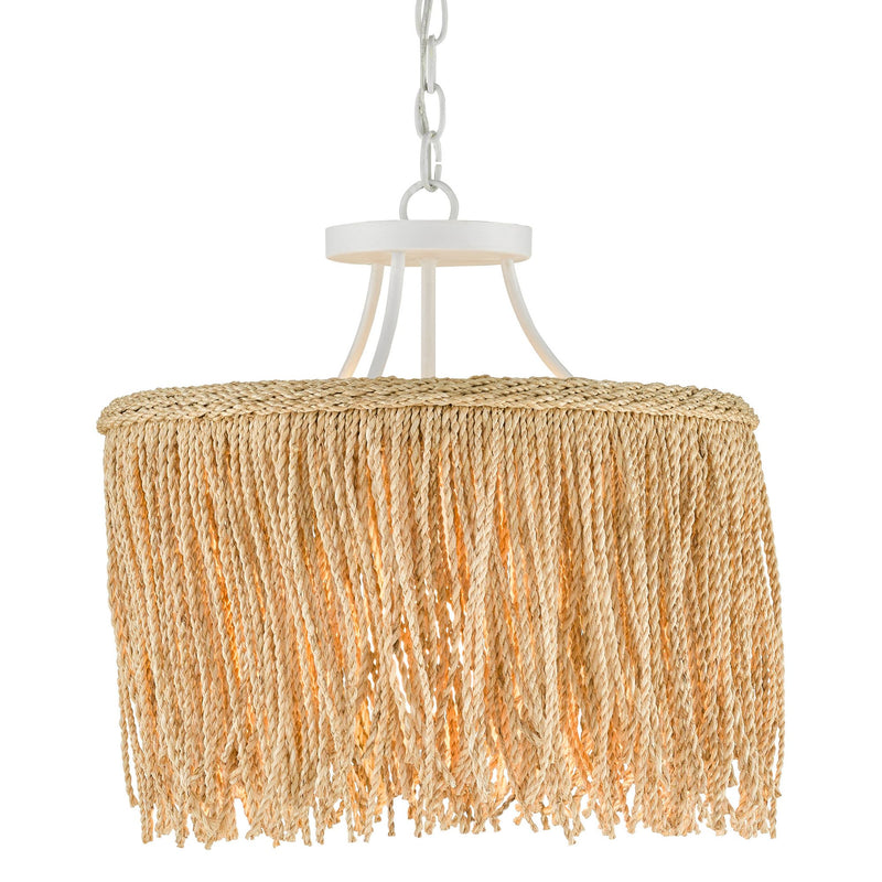 Samoa Small Rope Pendant - Gesso White/Natural Rope