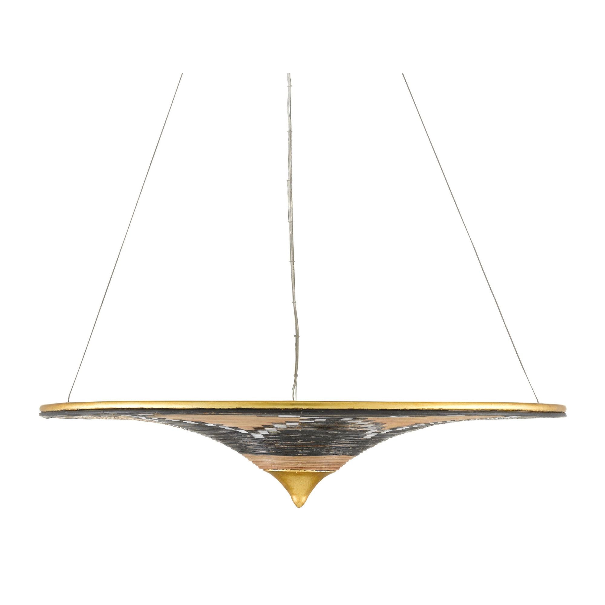 Canaan Chandelier - Contemporary Gold Leaf/Distressed Black/Distressed White