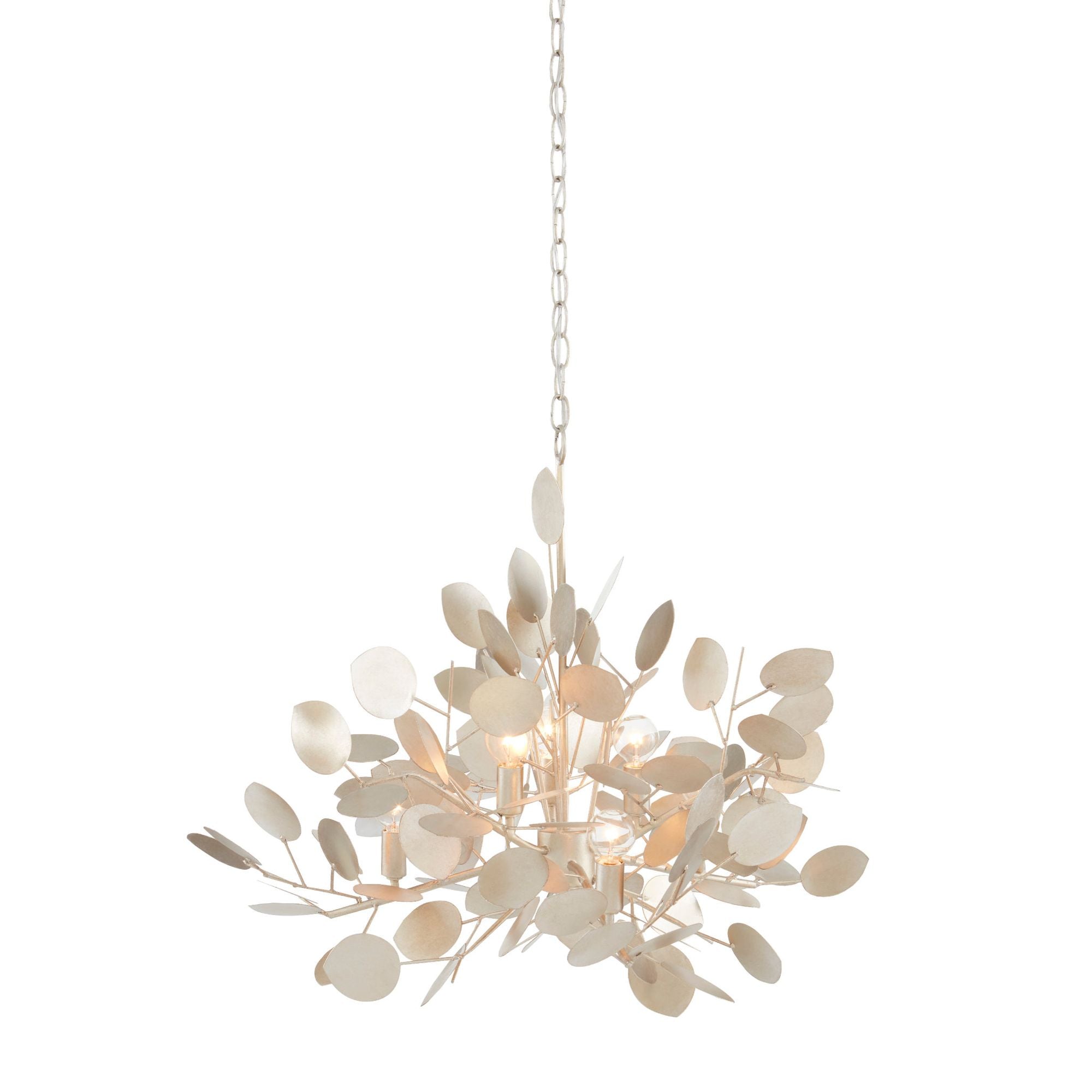 Lunaria Large Silver Chandelier - Contemporary Silver Leaf