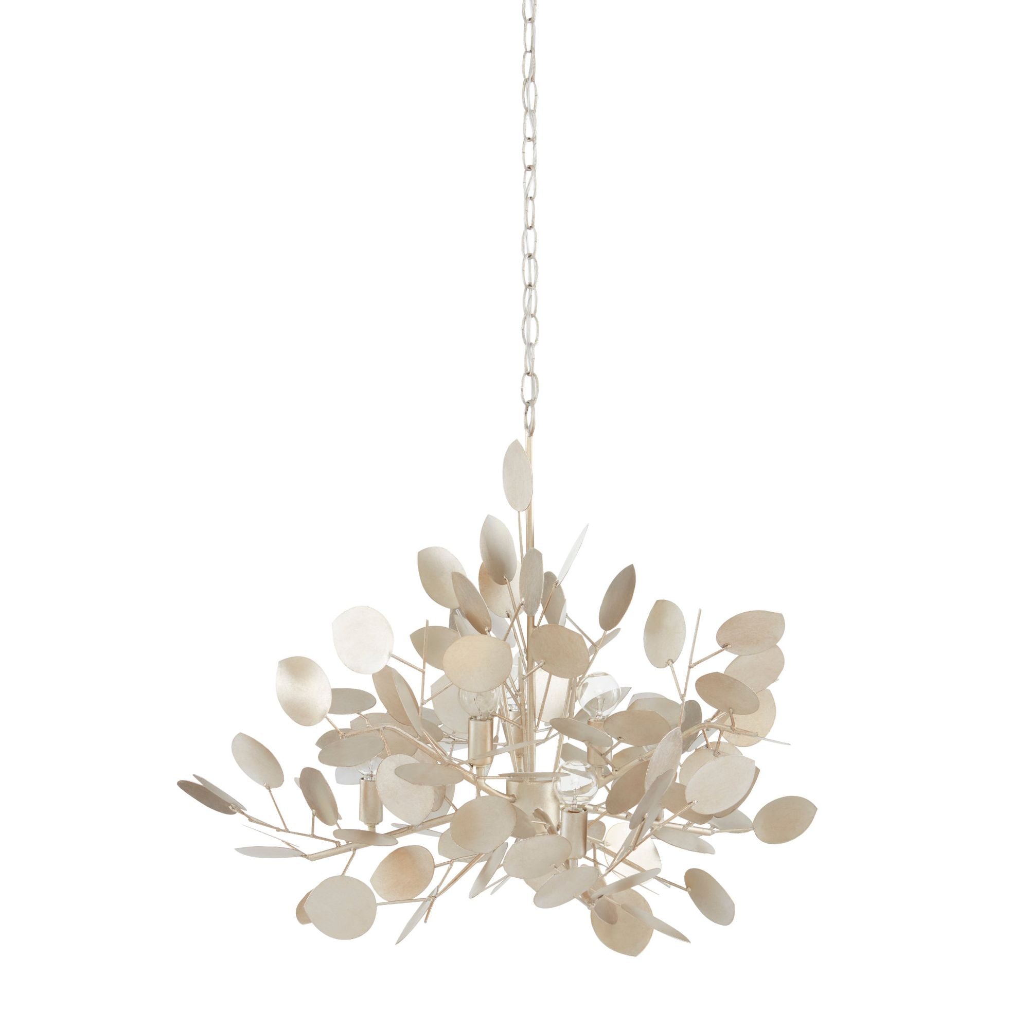 Lunaria Large Silver Chandelier - Contemporary Silver Leaf