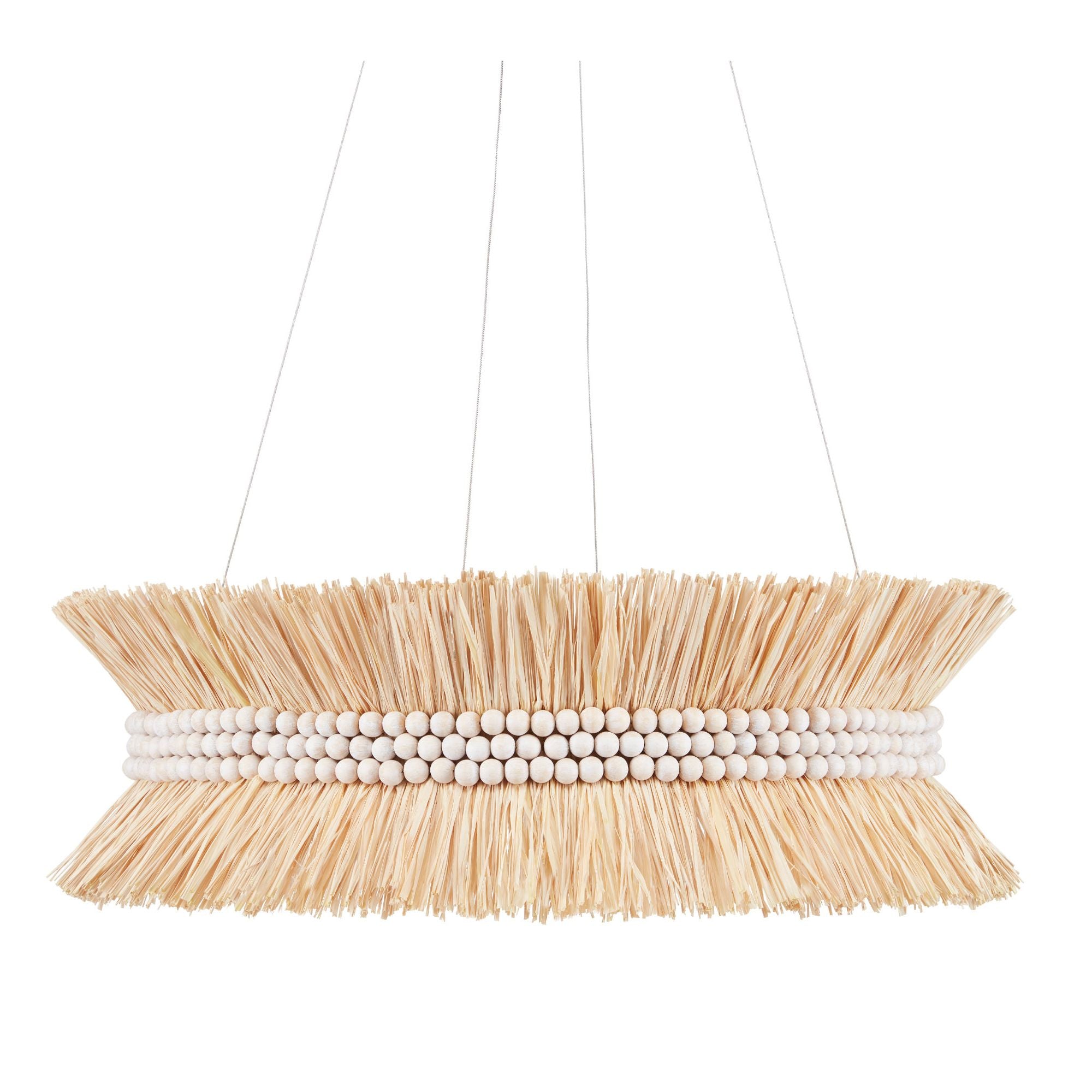 Seychelles Chandelier - Sugar White/Natural Raffia