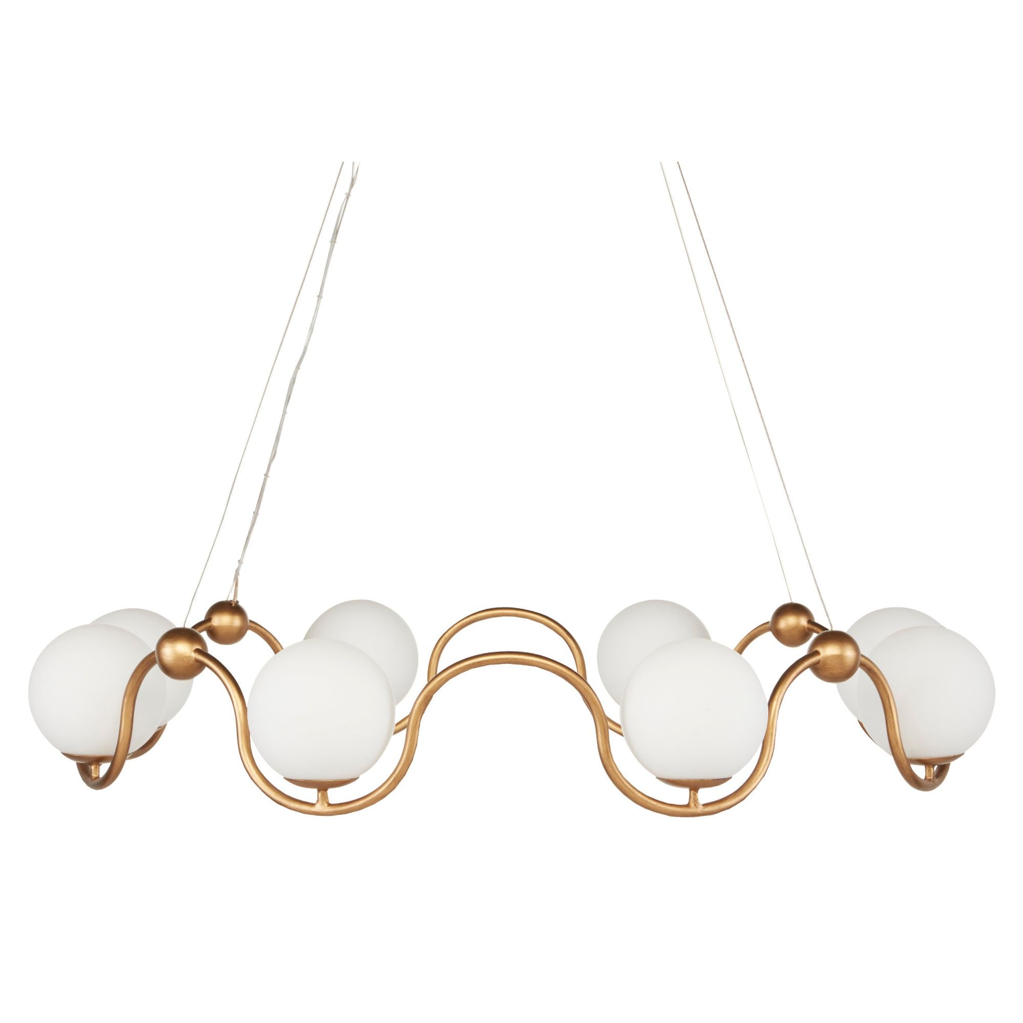Equilibrium Brass Chandelier - Antique Brass/White