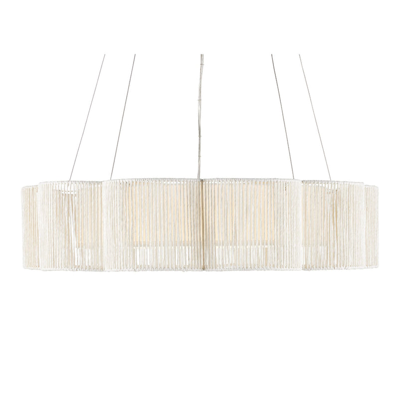 Ancroft White Chandelier - White/Contemporary Silver Leaf