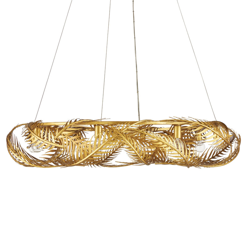 Queenbee Palm Gold Ring Chandelier - Contemporary Gold Leaf/Painted Contemporary Gold