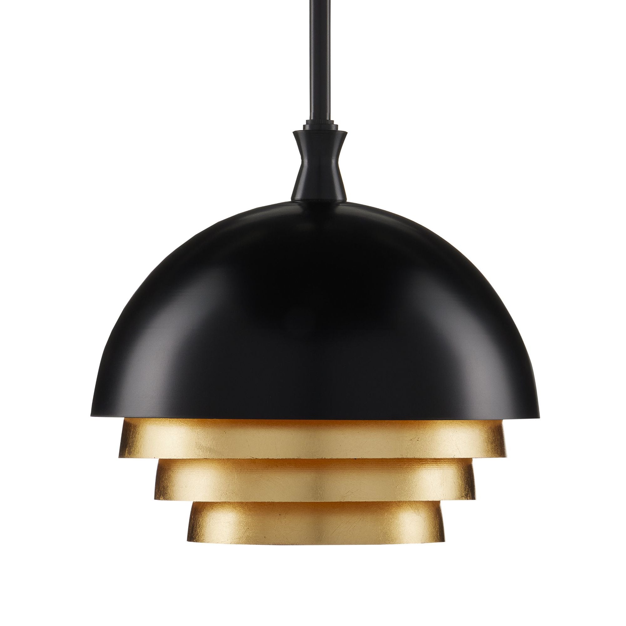 Salviati Medium Black & Gold Pendant - Black/Gold Leaf