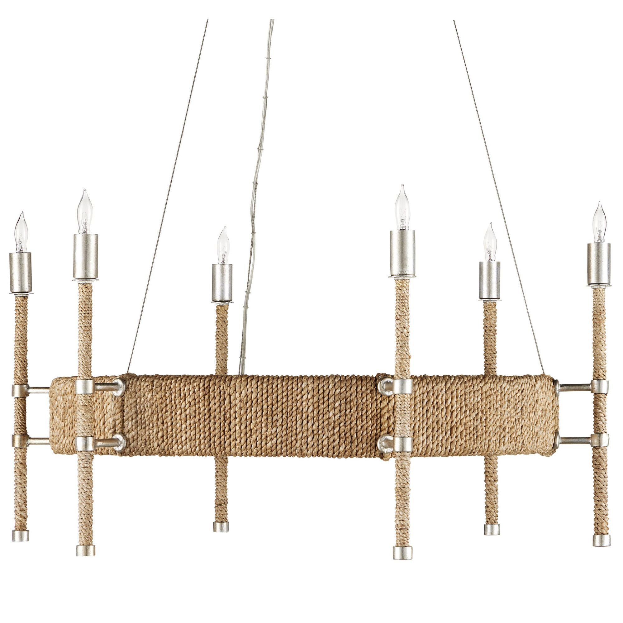 Monzie Rope Chandelier - Contemporary Silver Leaf/Natural