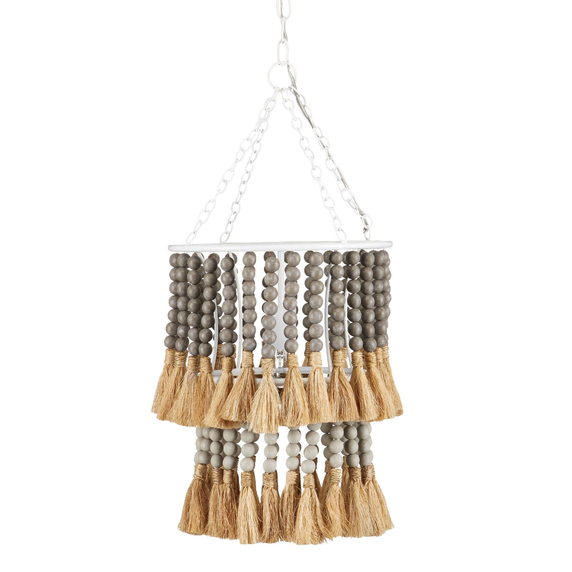 St. Barts Taupe Pendant - Sugar White/Taupe/Dove Gray/Natural