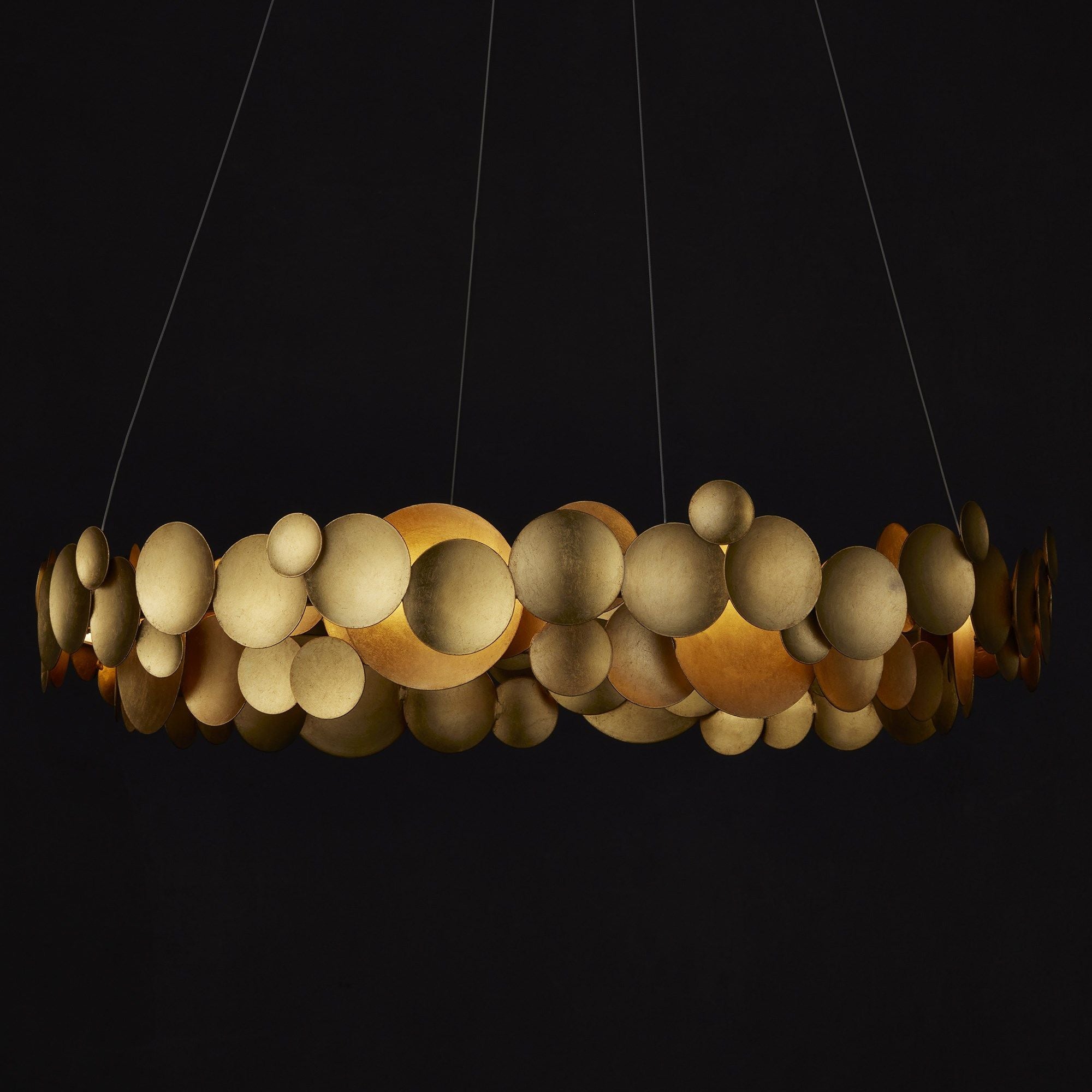 Lavengro Gold Chandelier - Contemporary Gold Leaf/White