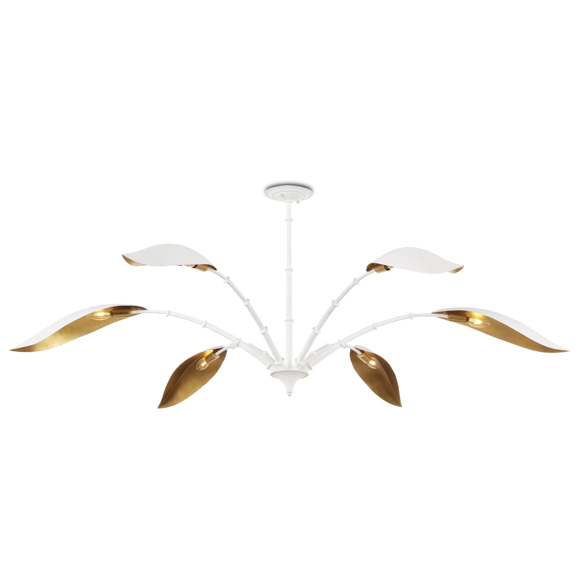 Yuriko White Chandelier - Gesso White/Contemporary Gold Leaf