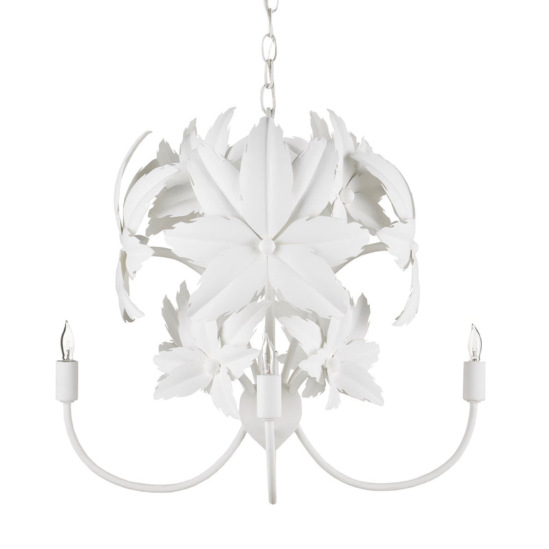 Sweetbriar White Chandelier - Gesso White/Painted Gesso White