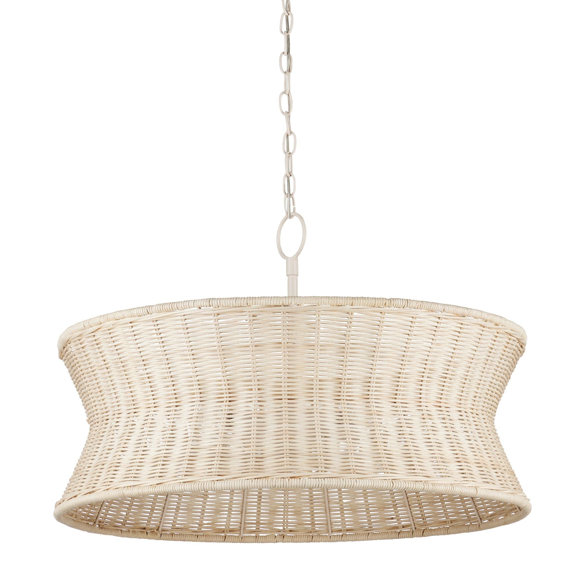 Phebe Small Rattan Chandelier - Bleached Natural/Vanilla