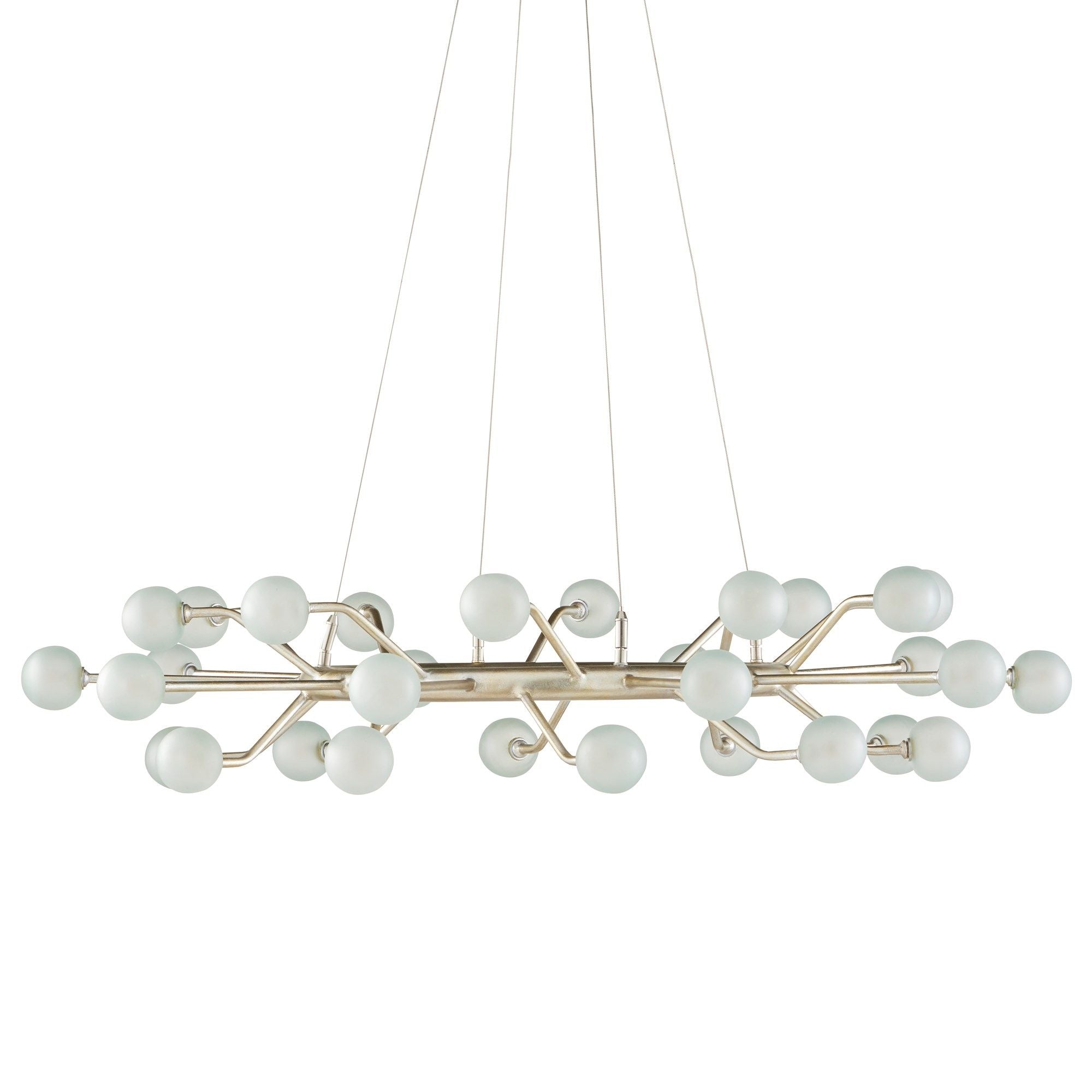 Chaldea Silver Chandelier - Contemporary Silver Leaf/Frosted