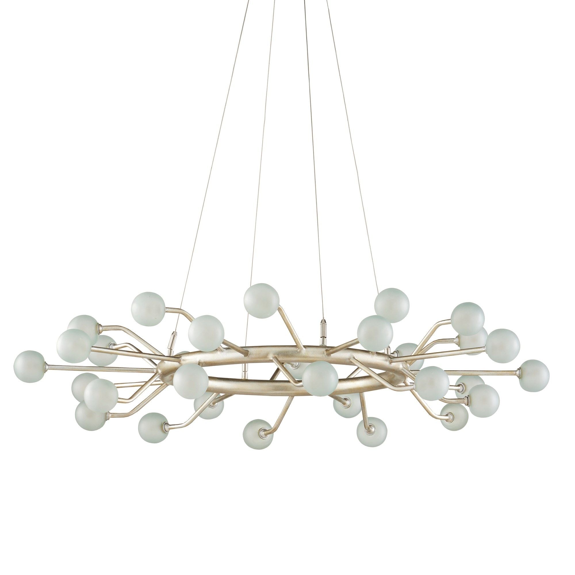 Chaldea Silver Chandelier - Contemporary Silver Leaf/Frosted