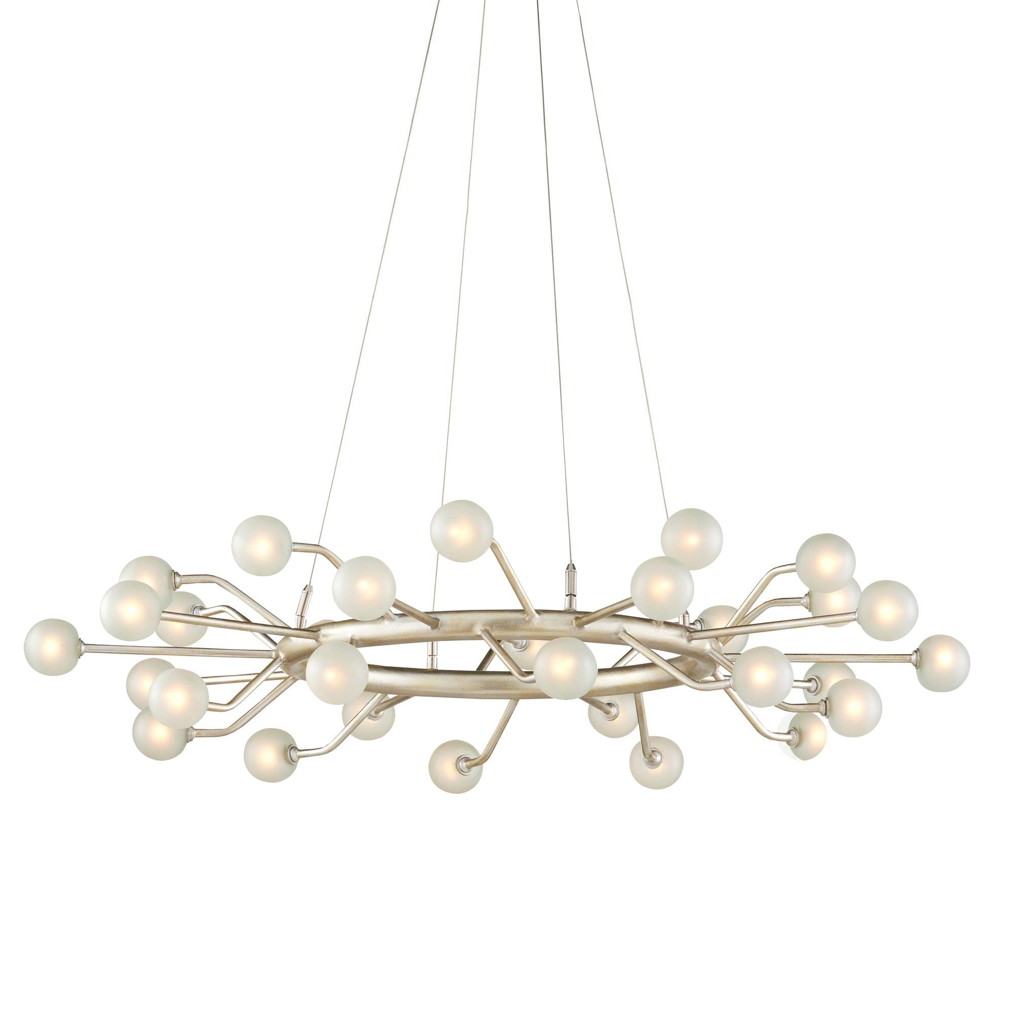 Chaldea Silver Chandelier - Contemporary Silver Leaf/Frosted