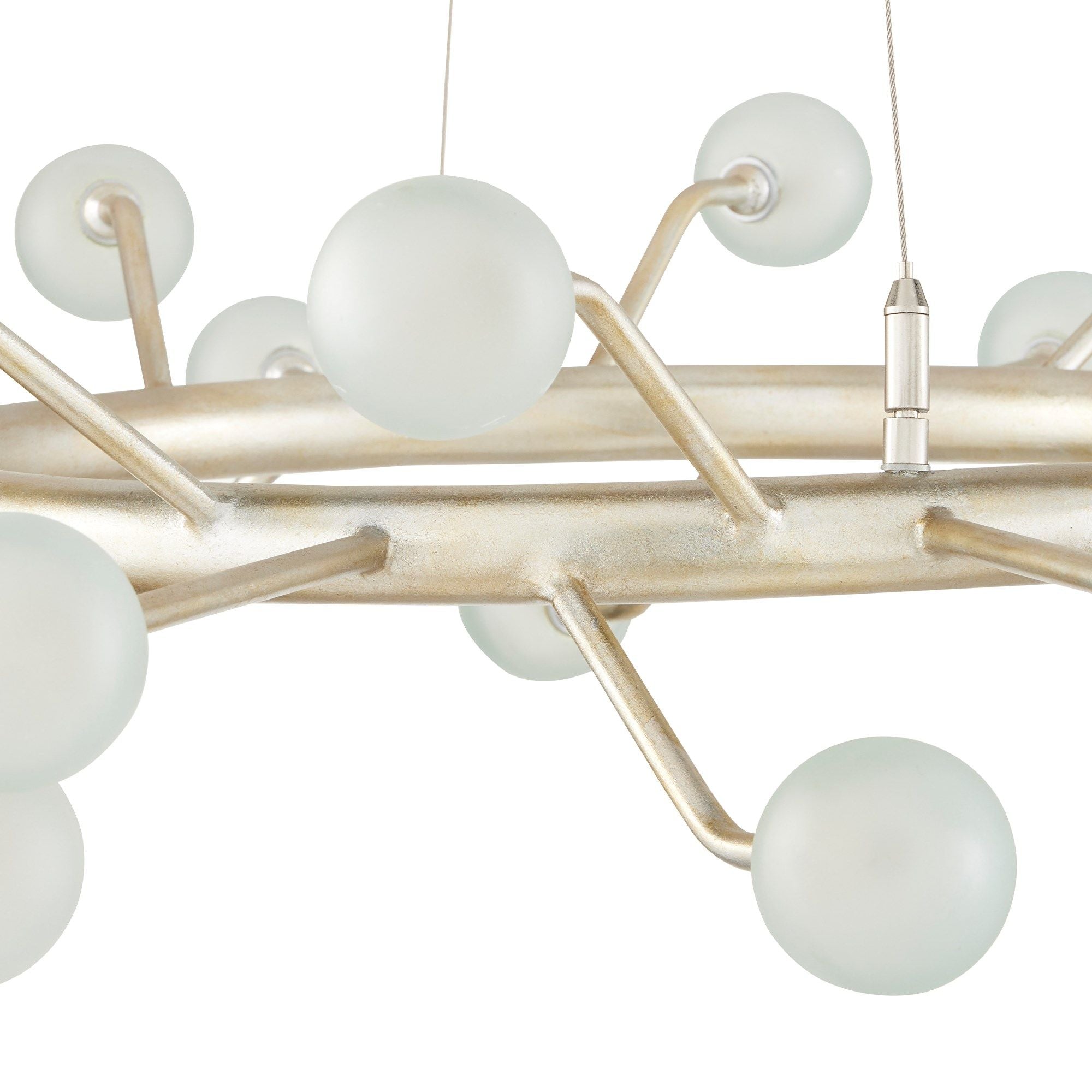 Chaldea Silver Chandelier - Contemporary Silver Leaf/Frosted